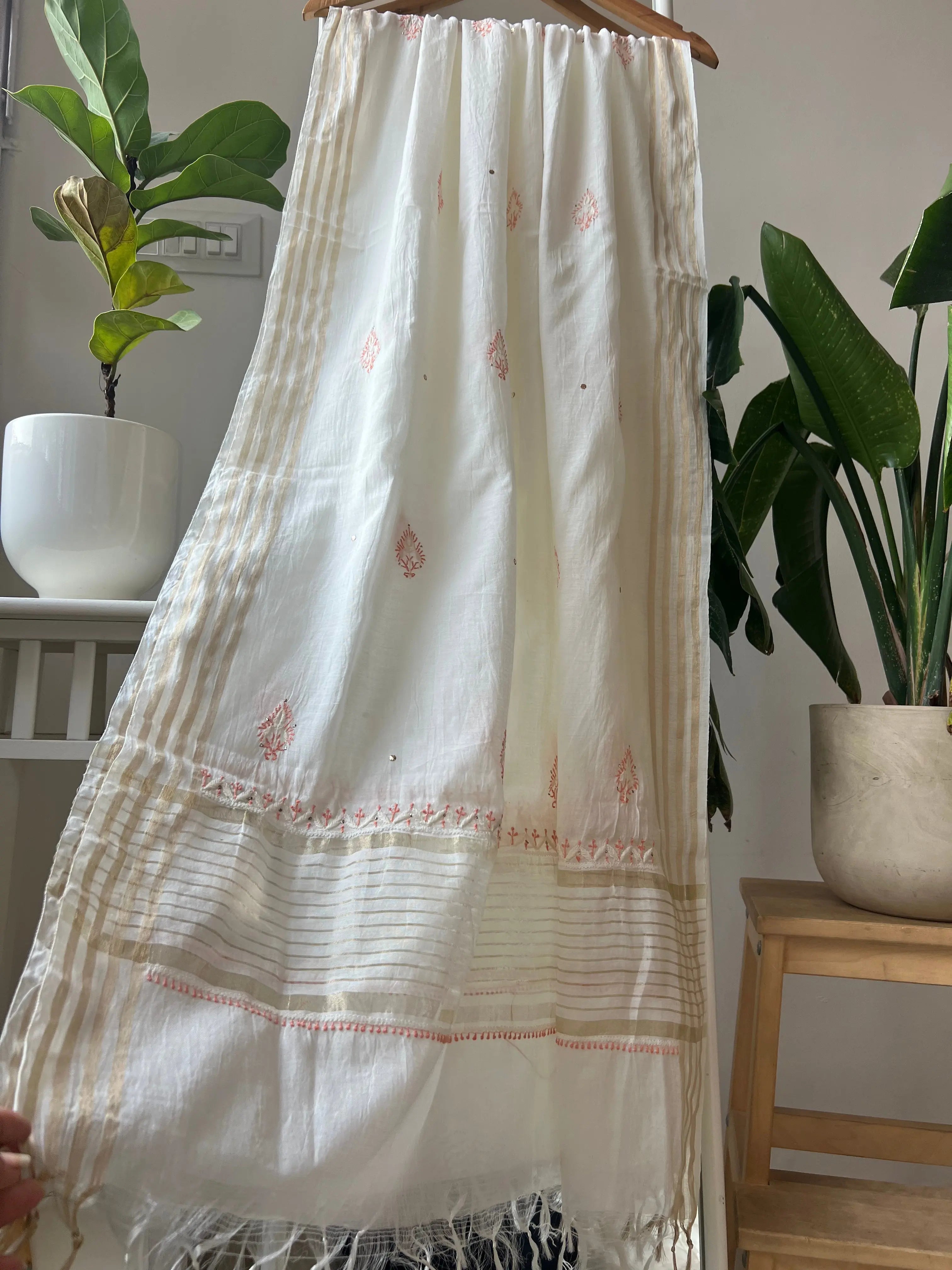 Mul Chanderi Chikankari Anarkali - Orange ARIAA CHIKANKARI