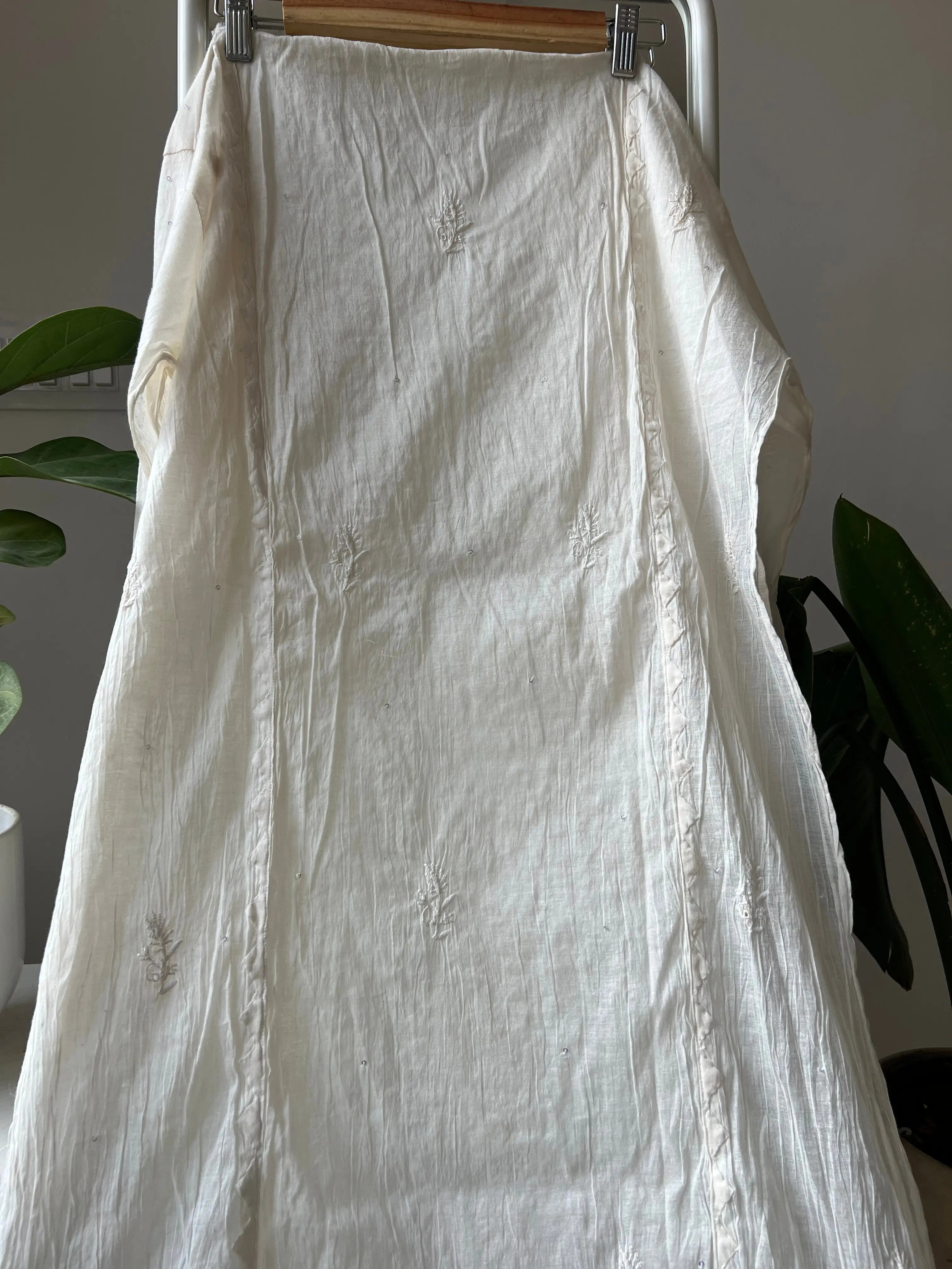 Mul Chanderi Chikankari Anarkali - White ARIAA CHIKANKARI