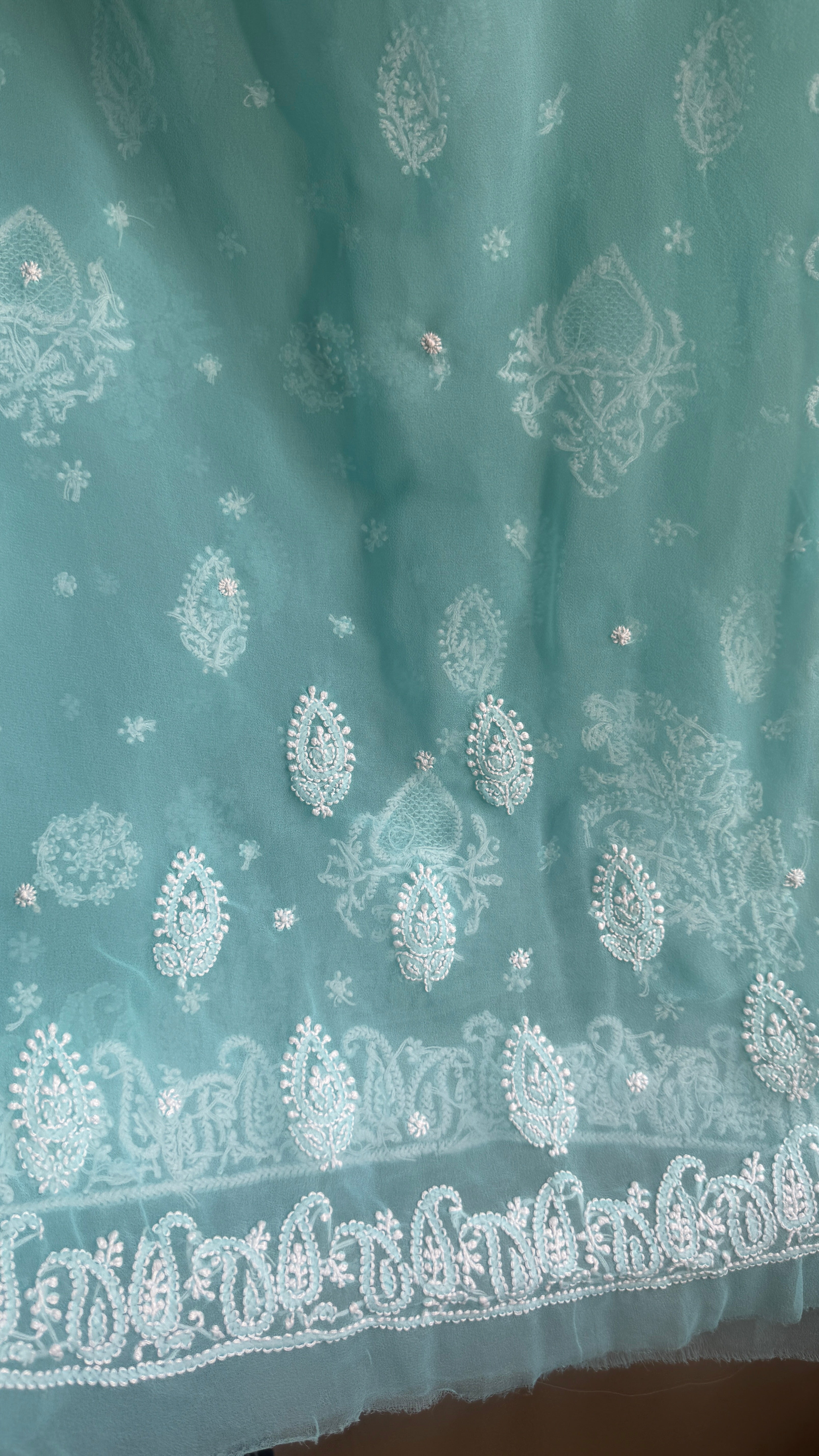 Georgette Chikankari saree in Blue