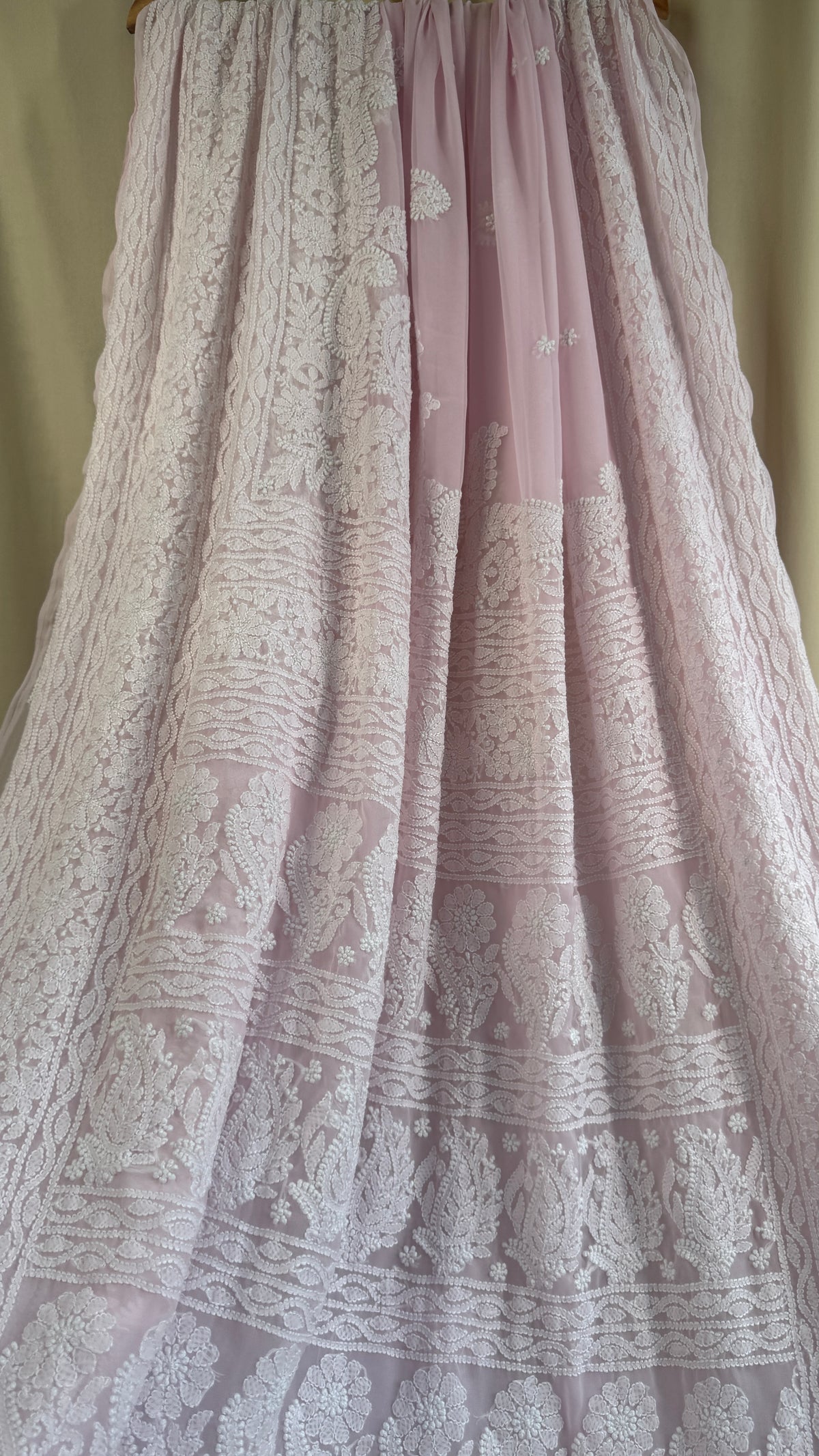 Georgette Chikankari saree in Pink