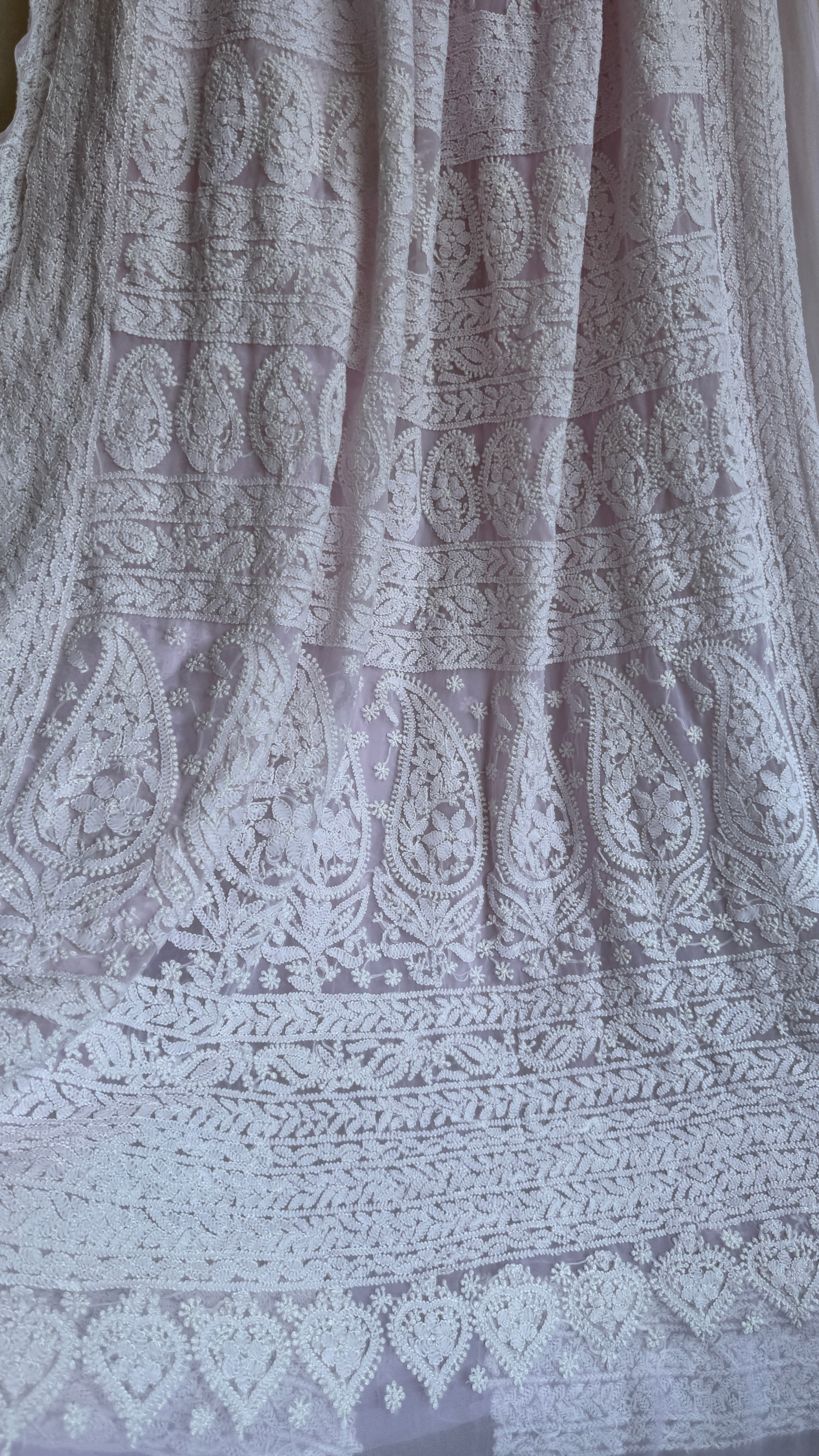Georgette Chikankari saree in Pink