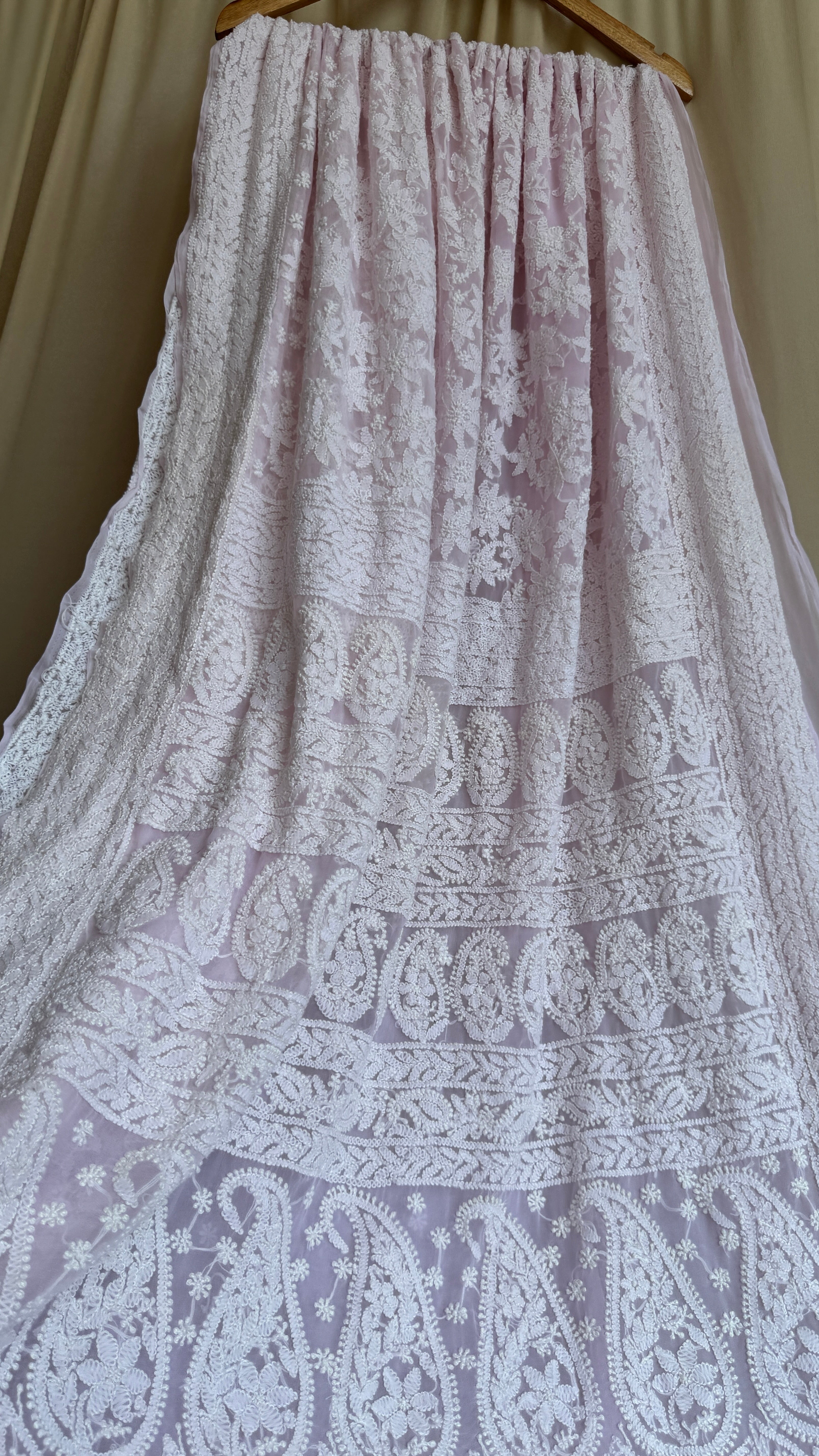 Georgette Chikankari saree in Pink