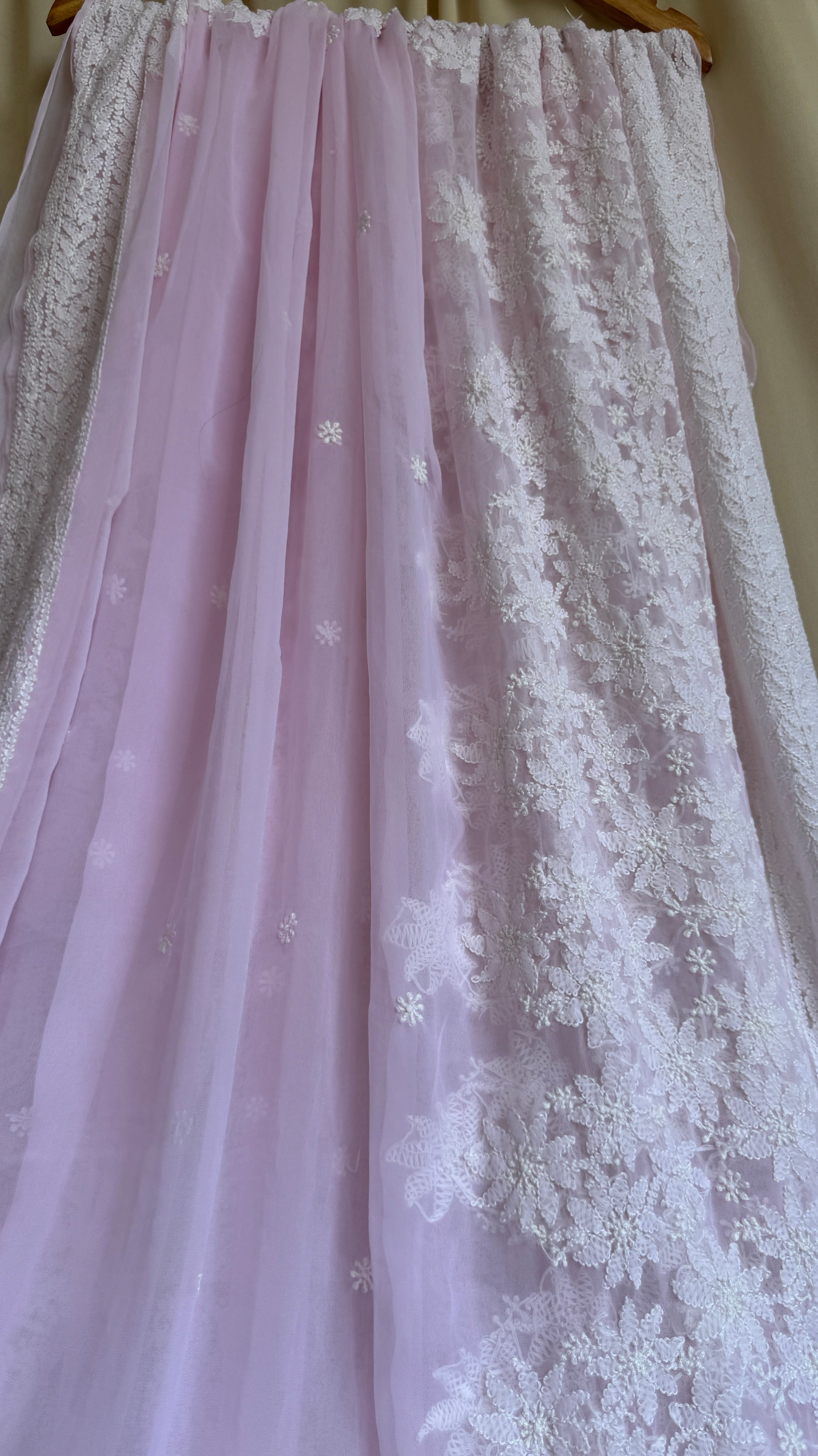 Georgette Chikankari saree in Pink