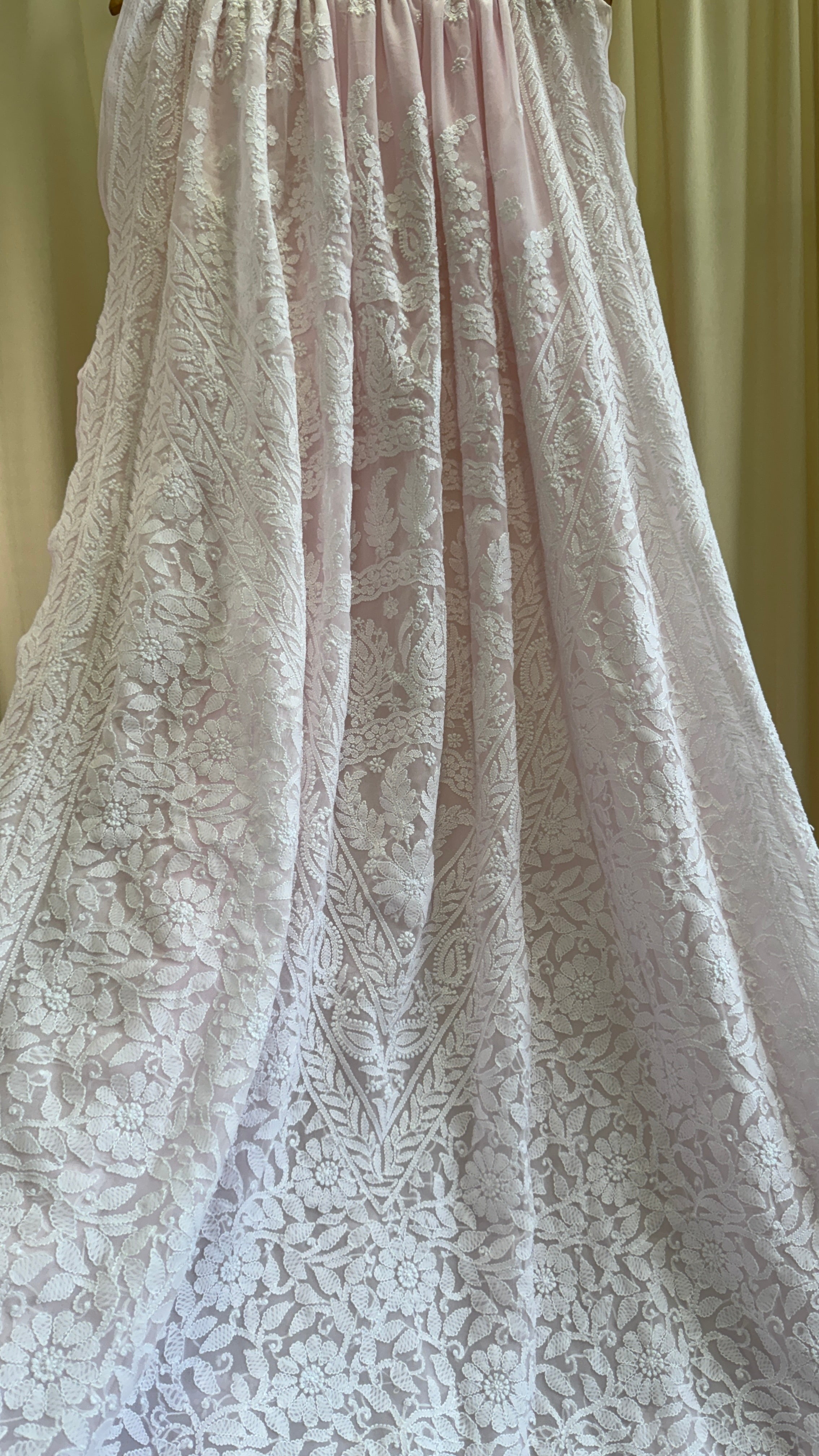 Georgette Chikankari saree in Pink