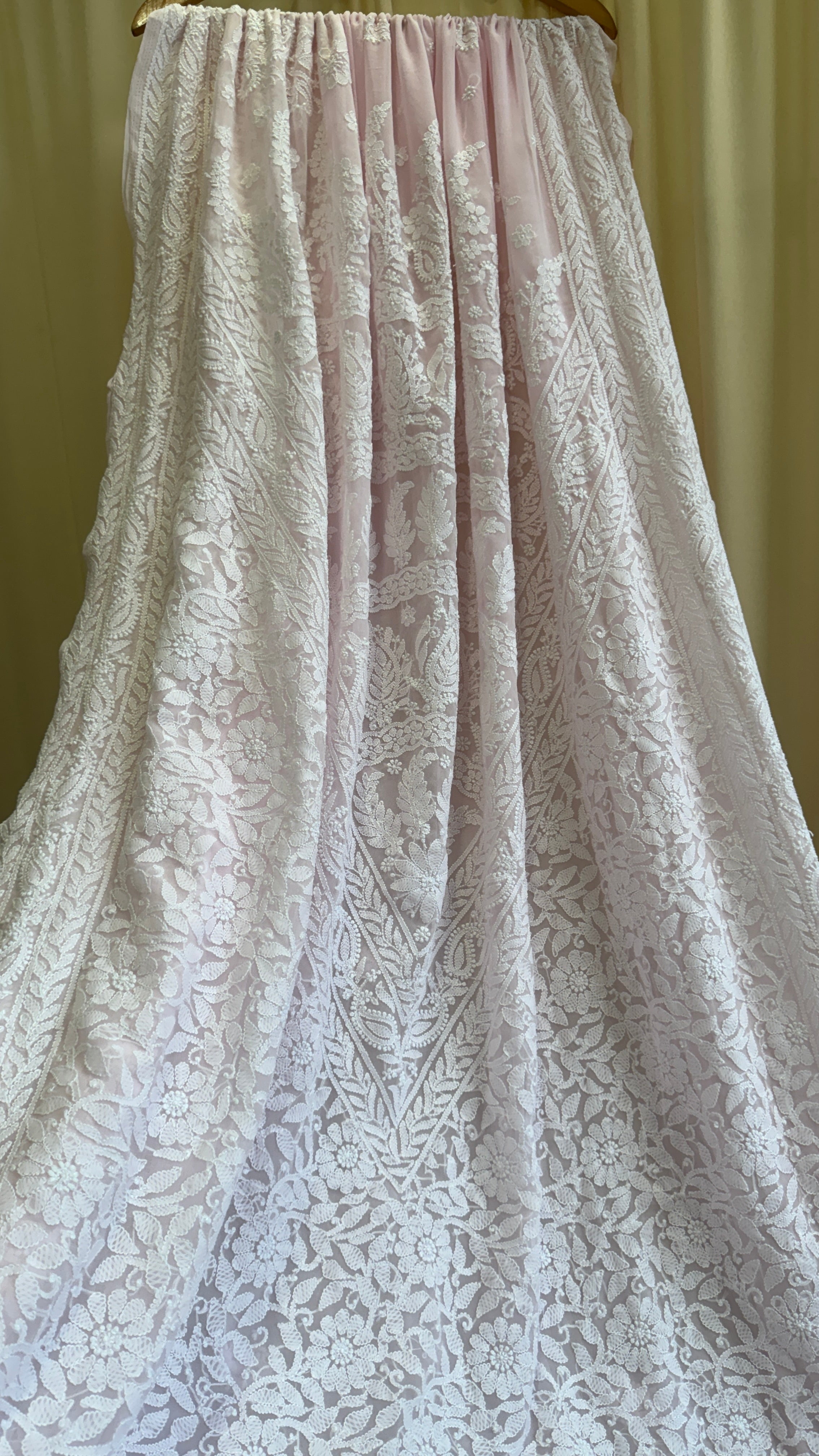 Georgette Chikankari saree in Pink