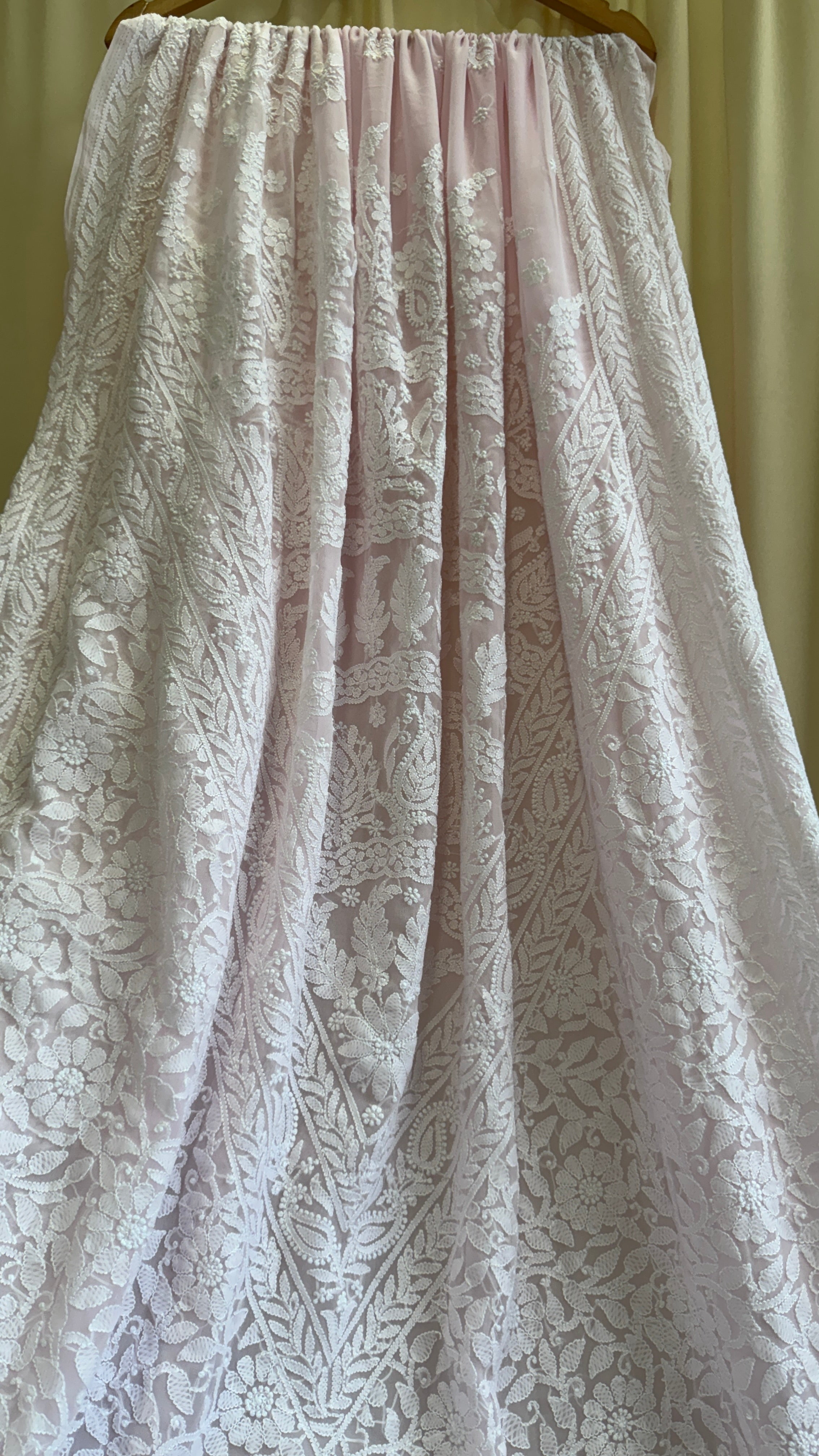Georgette Chikankari saree in Pink