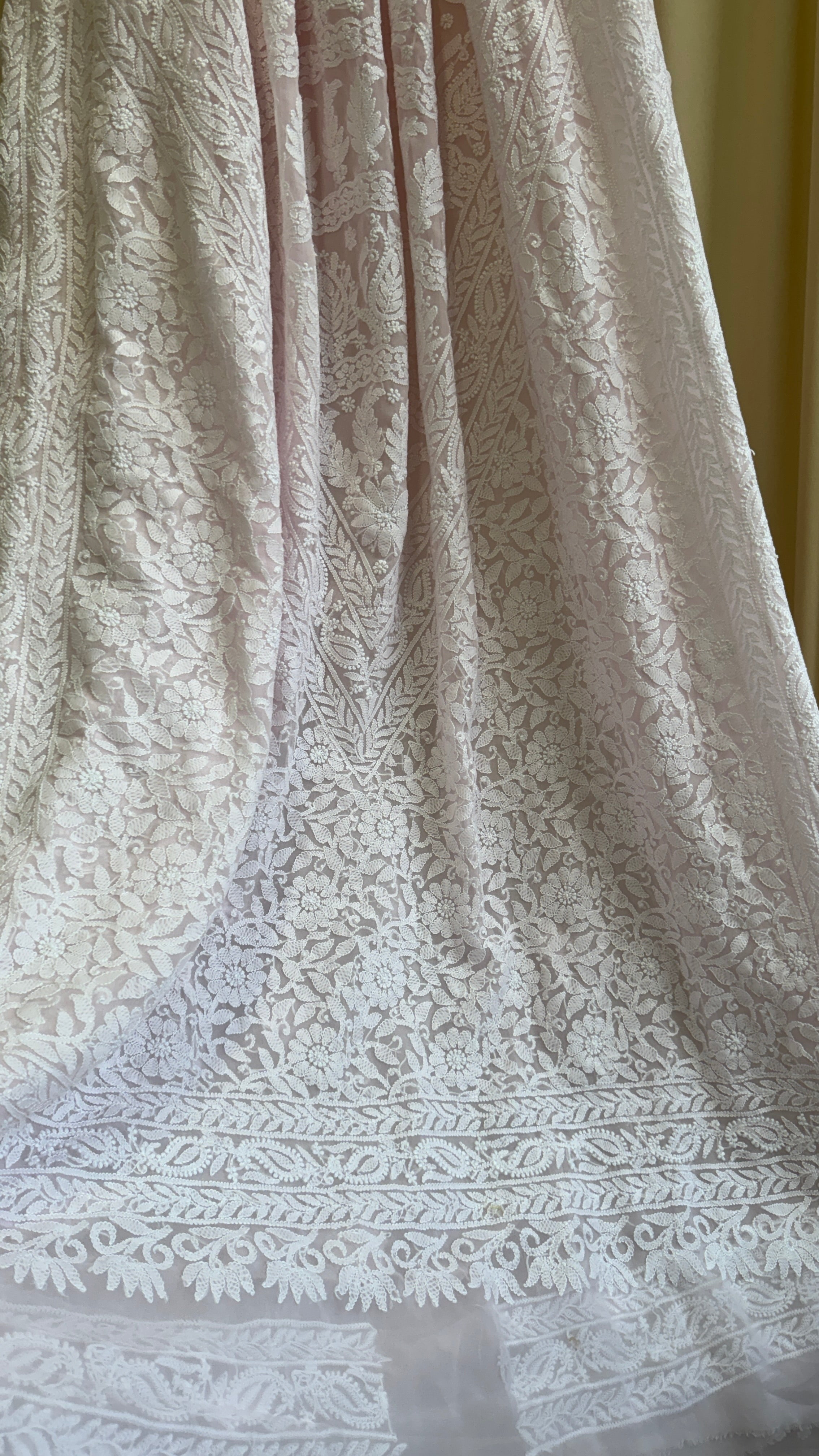 Georgette Chikankari saree in Pink