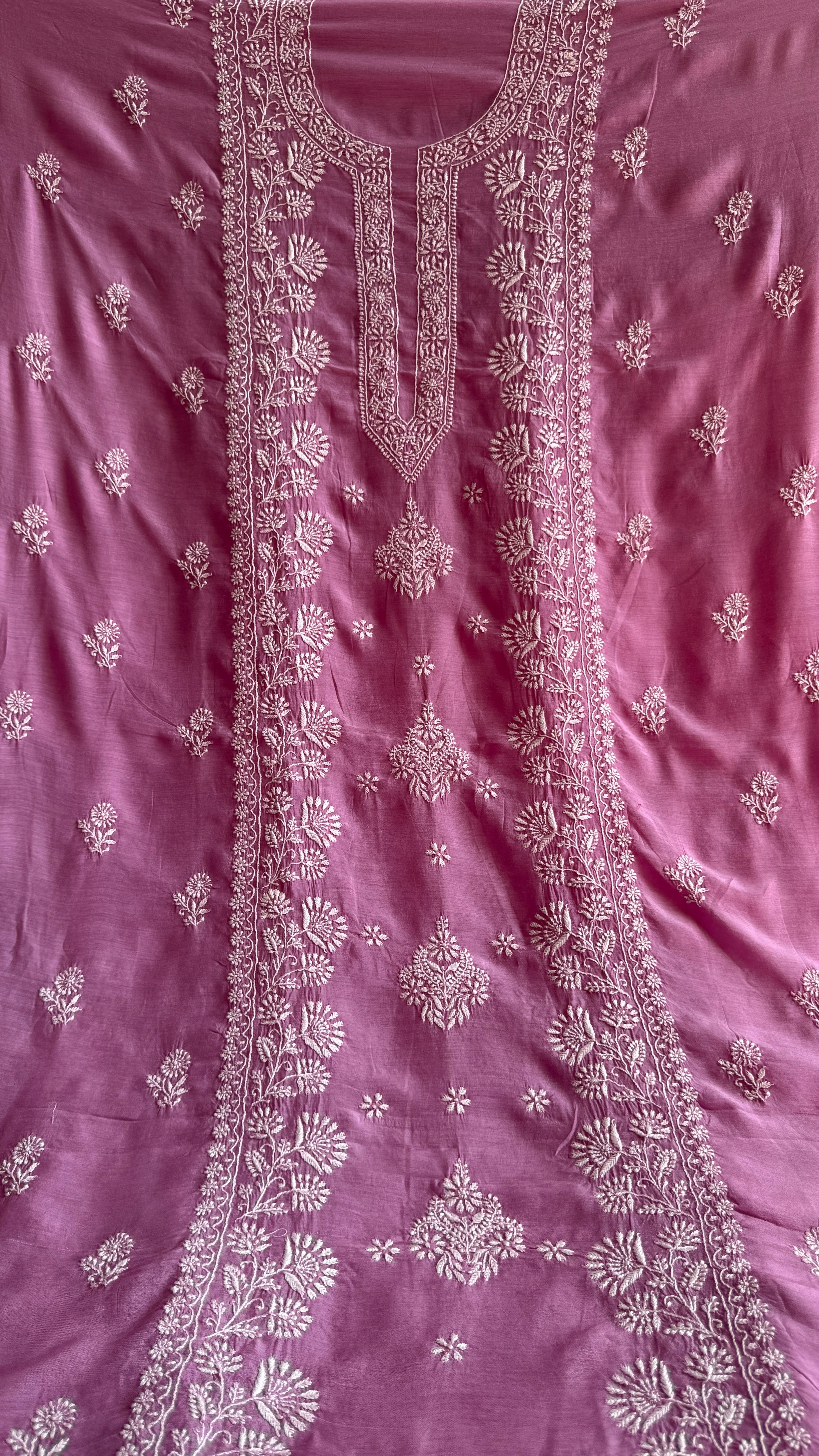 Pure Muslin kurti Length unstitched - Mauve