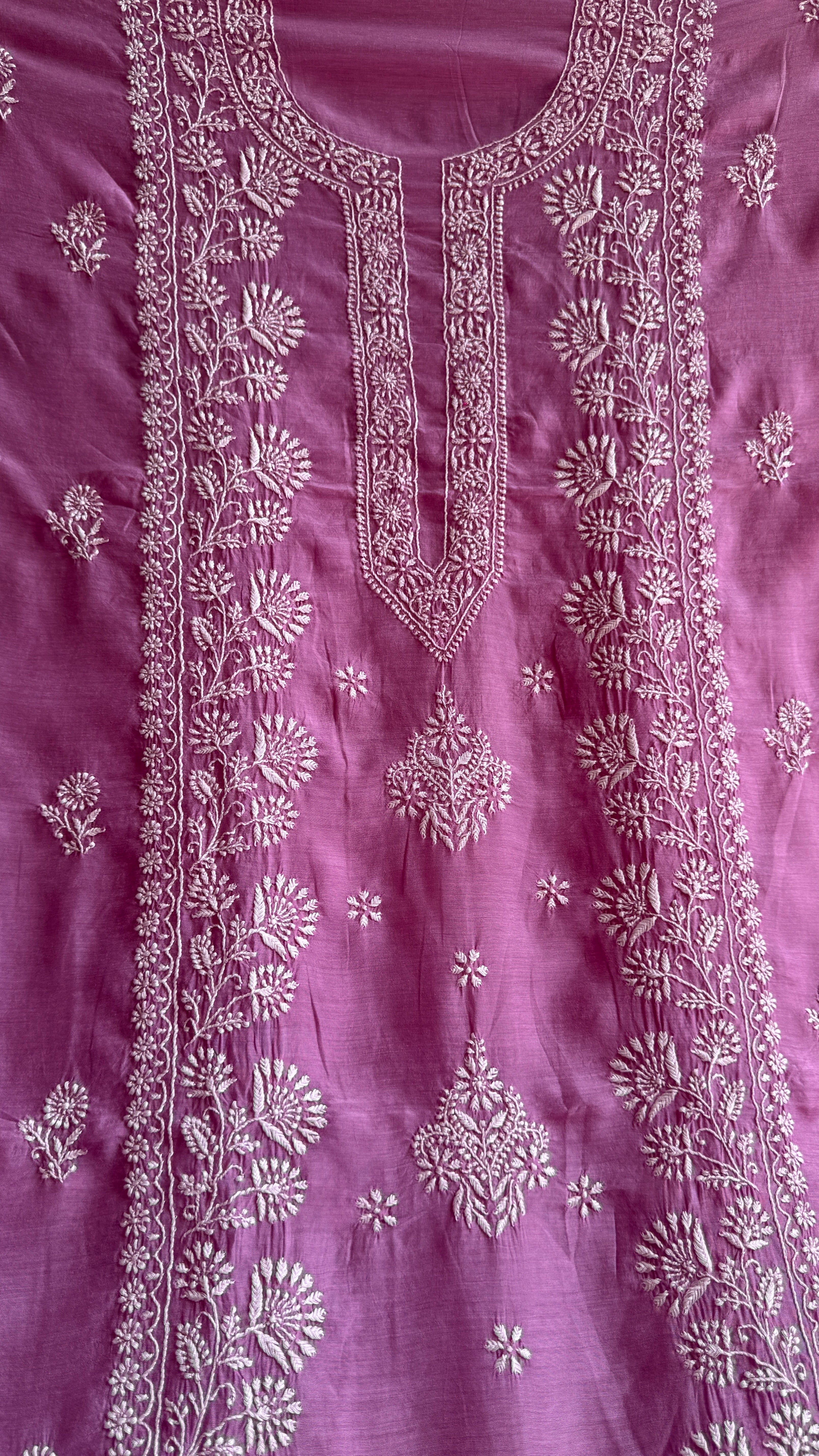 Pure Muslin kurti Length unstitched - Mauve