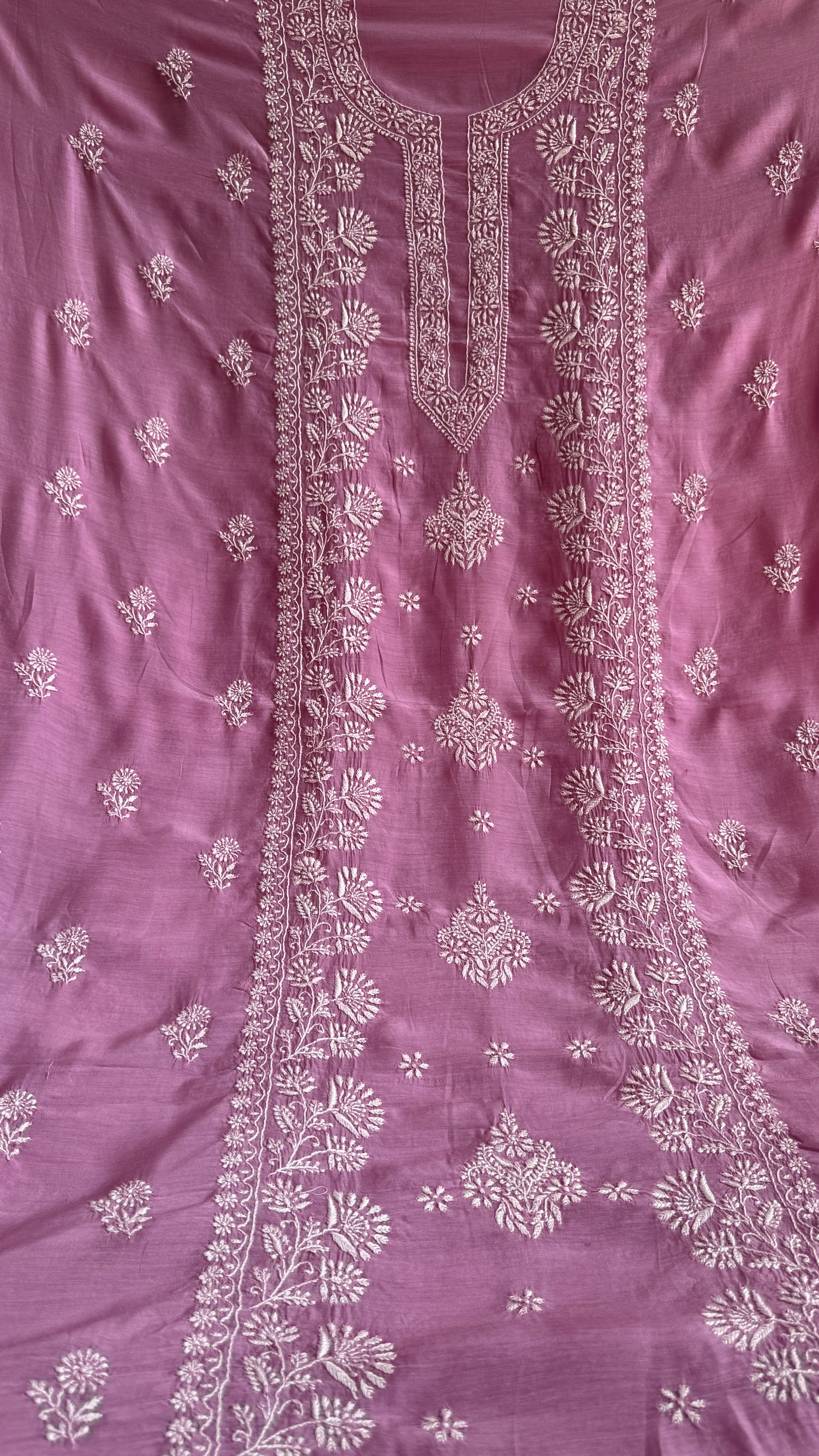 Pure Muslin kurti Length unstitched - Mauve