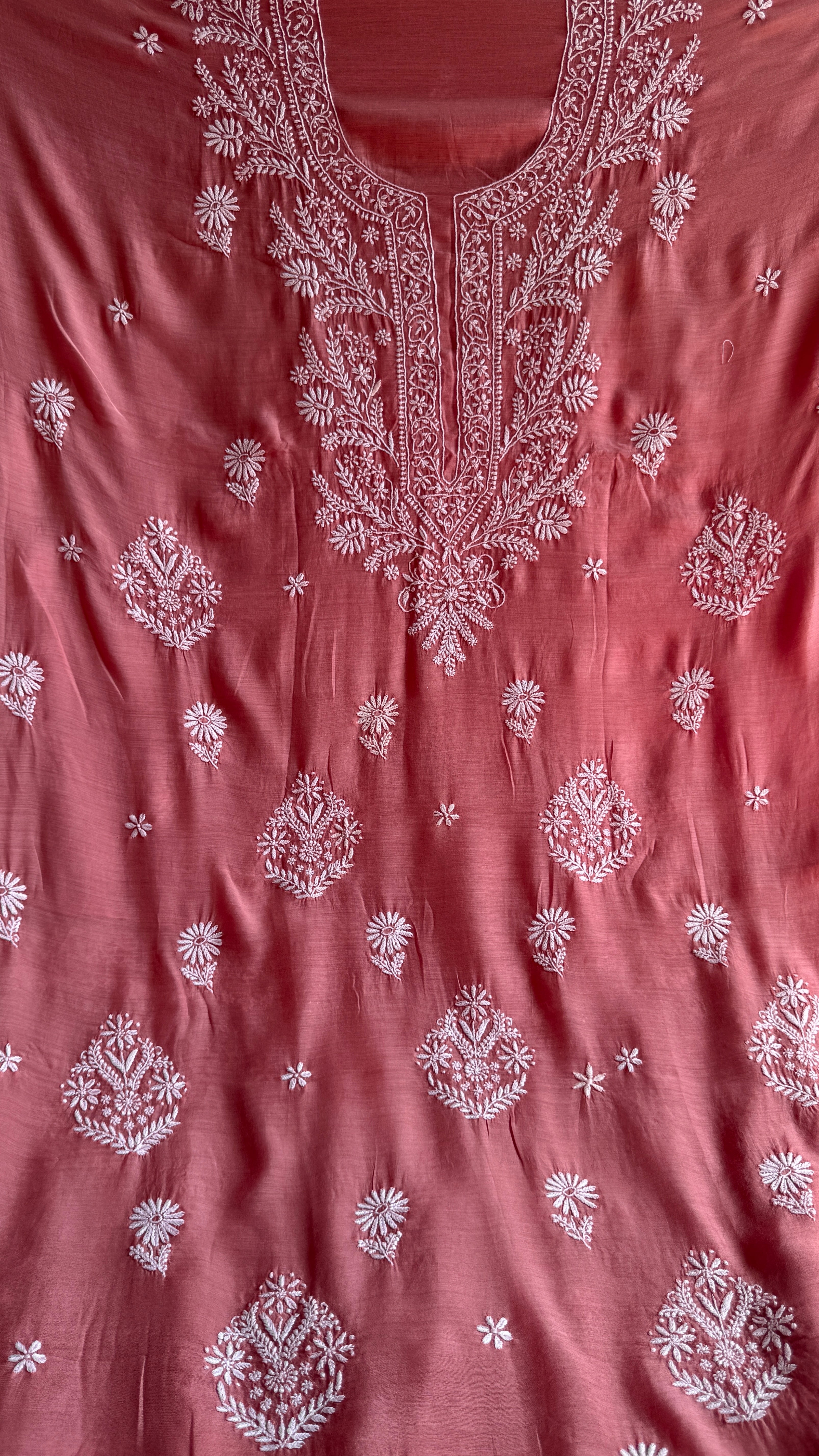 Pure Muslin kurti Length unstitched - Rosewood