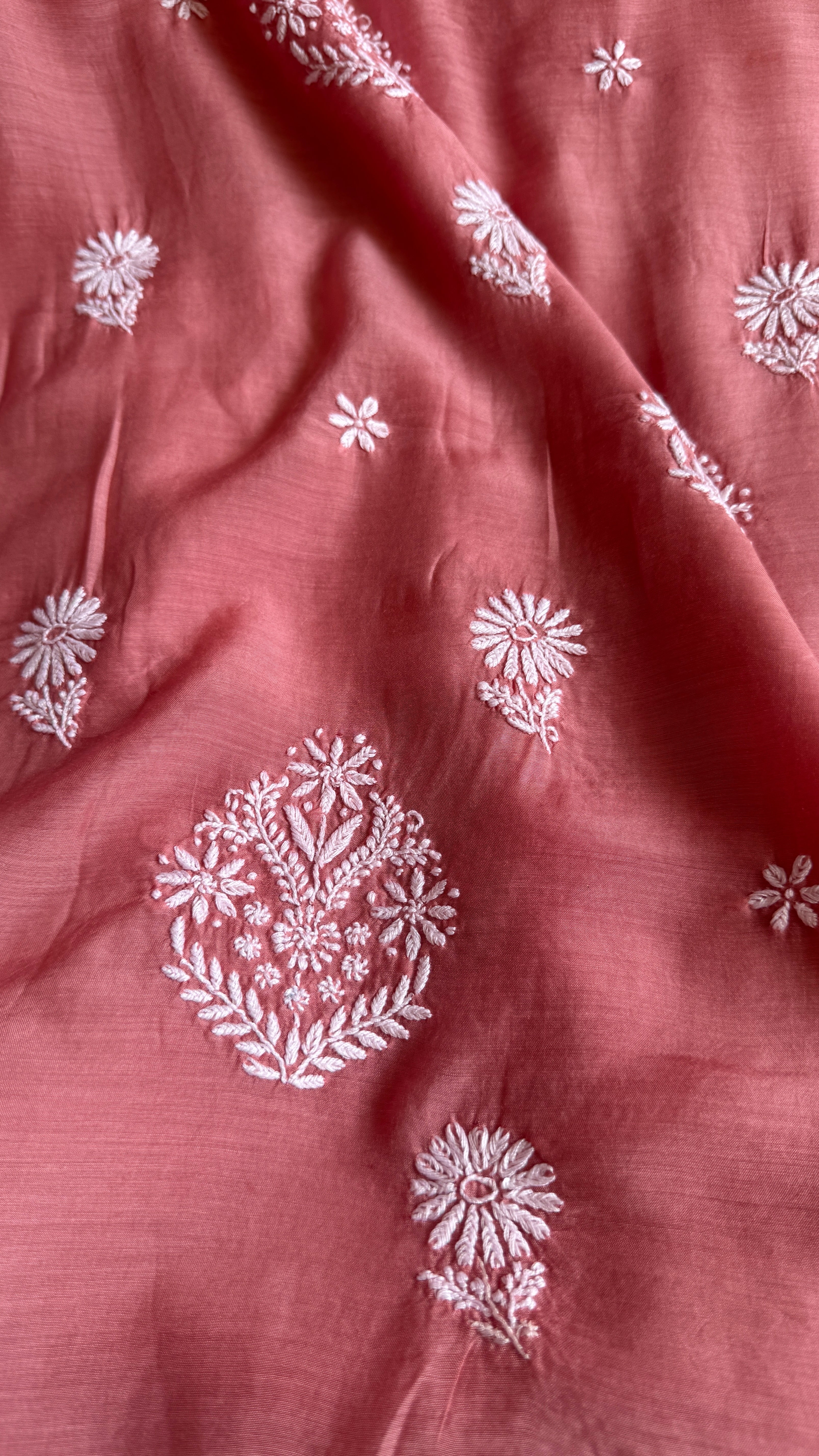 Pure Muslin kurti Length unstitched - Rosewood