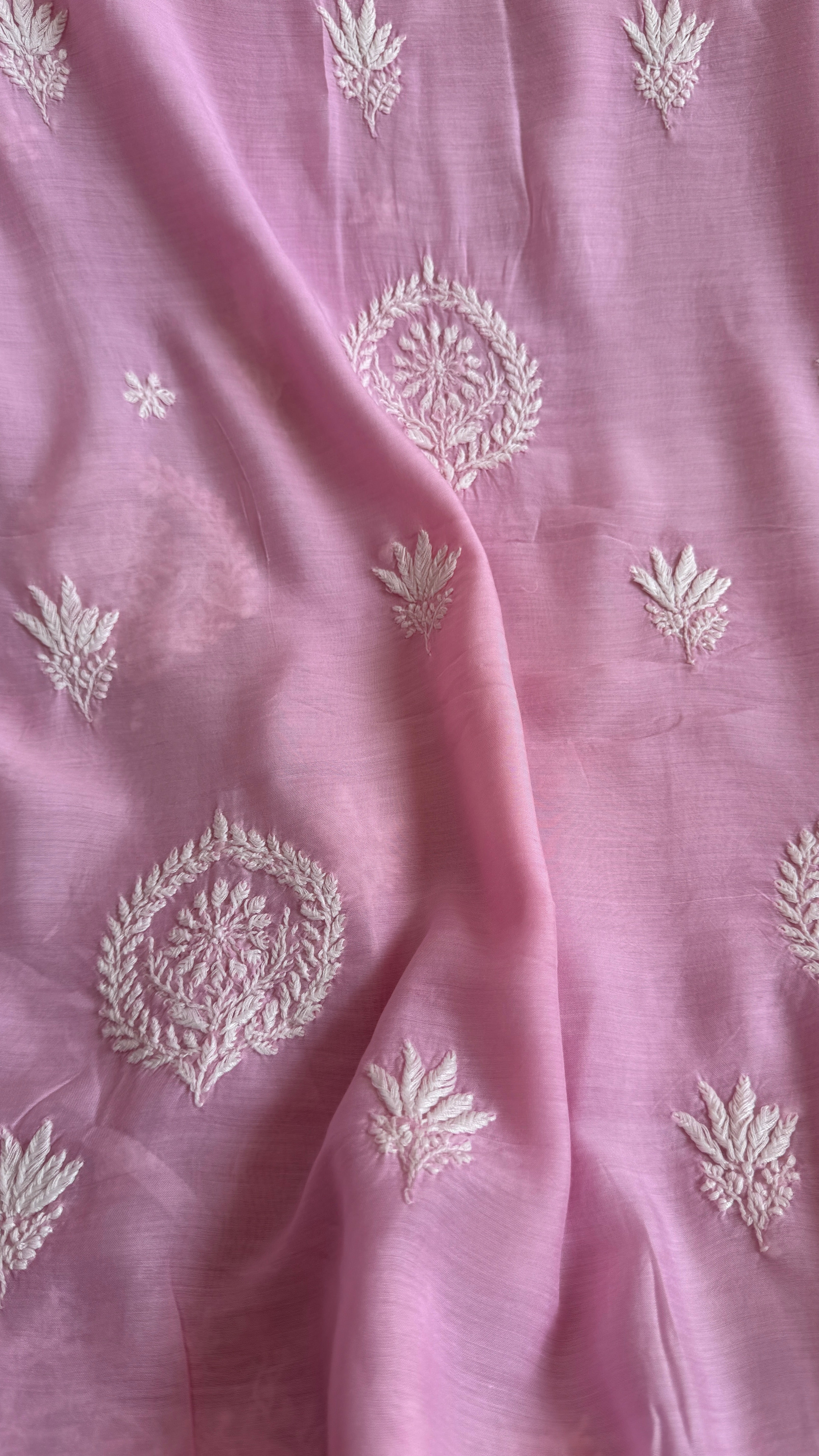 Pure Muslin kurti Length unstitched - Pink