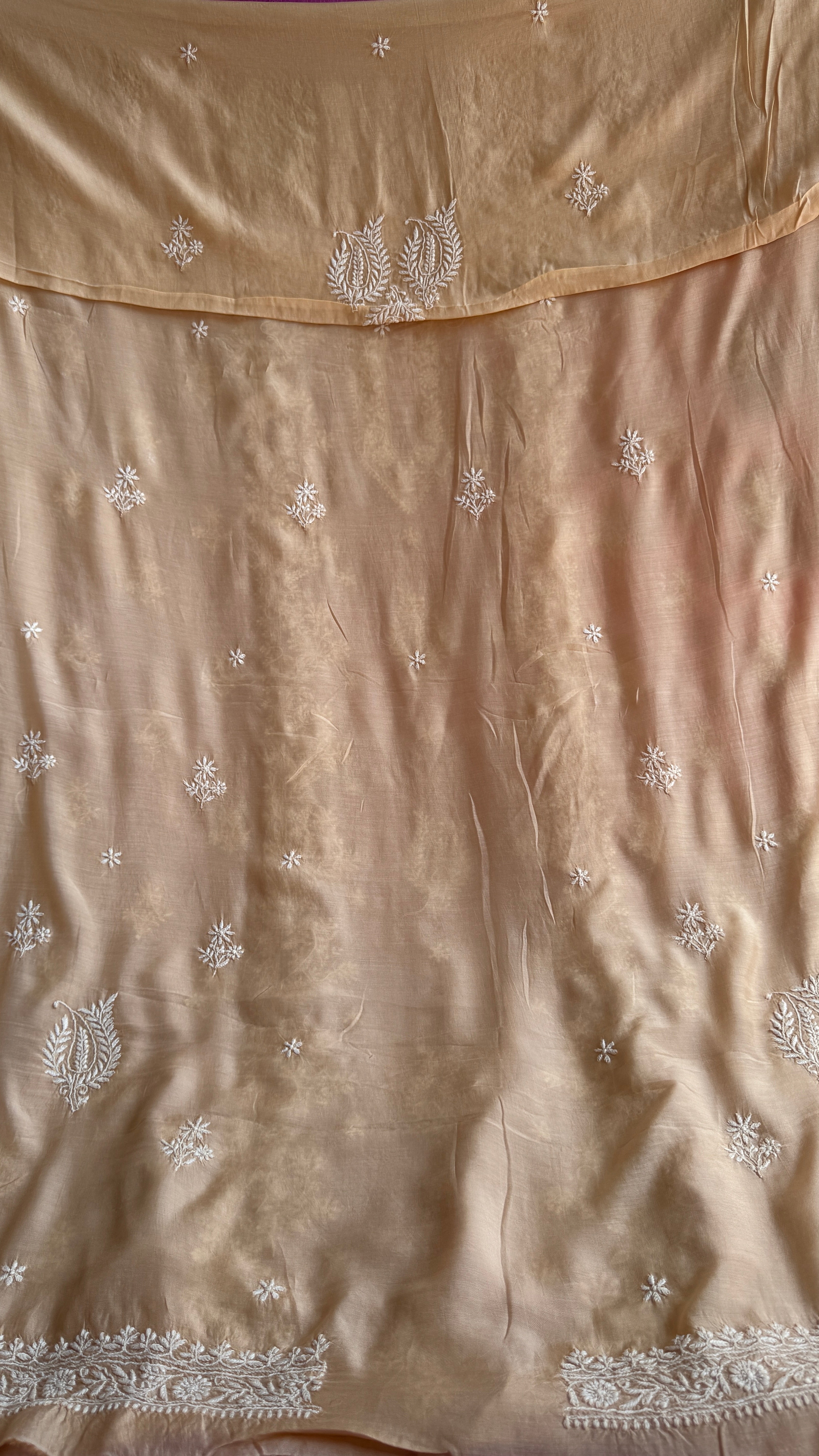 Pure Muslin kurti Length unstitched - Beige