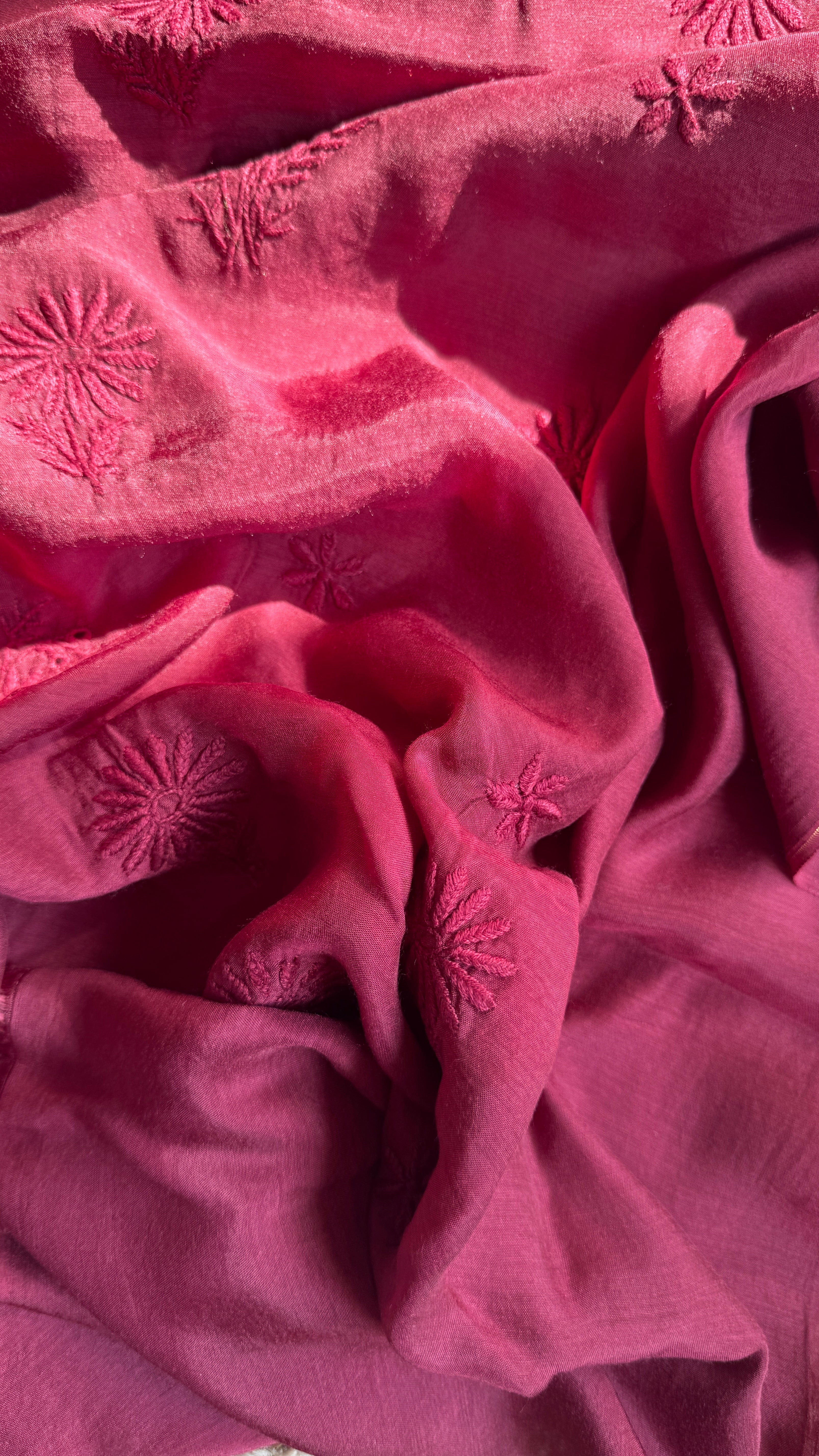 Pure Muslin kurti Length unstitched - Maroon