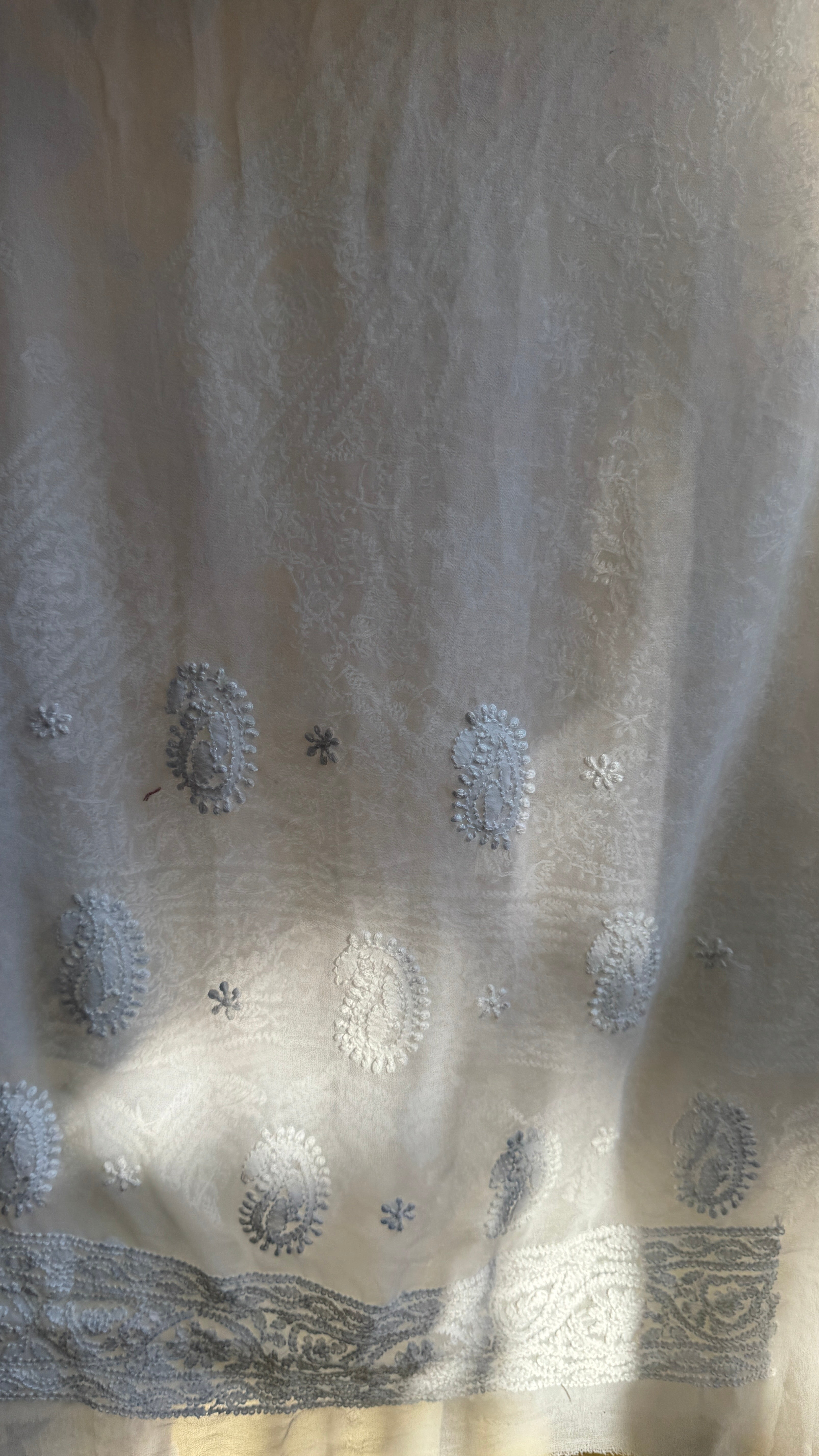 Georgette Chikankari saree in White