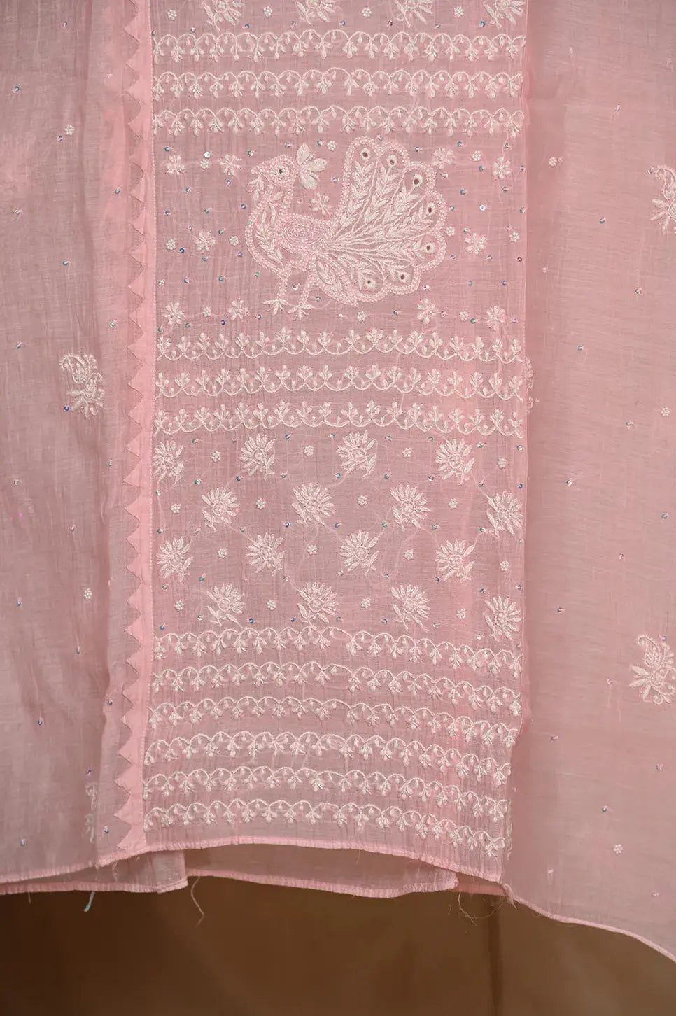 Mul Chanderi Anarkali - Baby Pink - ARIAA CHIKANKARI