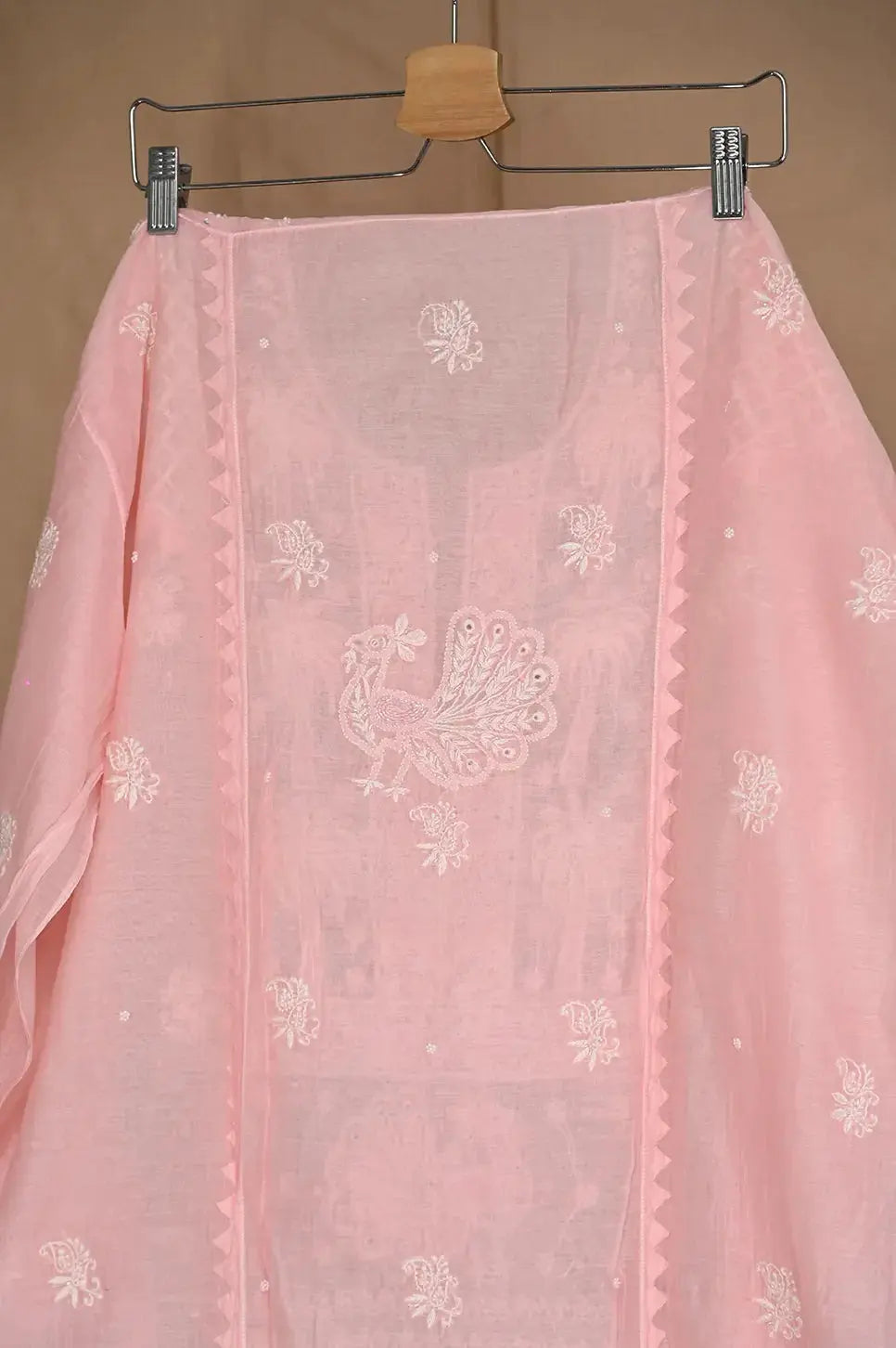 Mul Chanderi Anarkali - Baby Pink - ARIAA CHIKANKARI