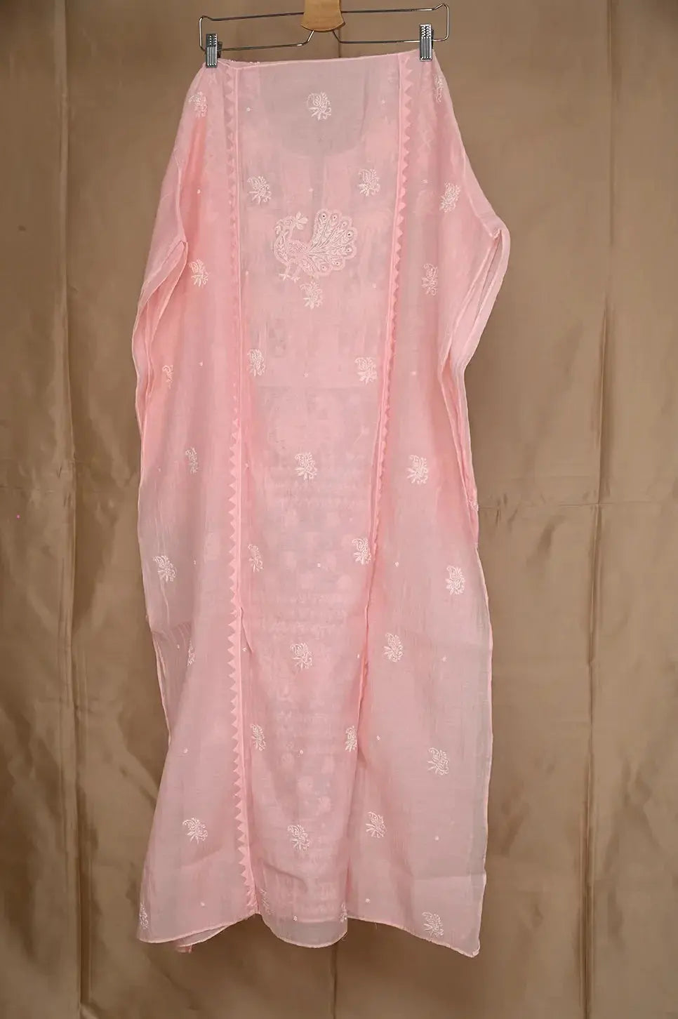 Mul Chanderi Anarkali - Baby Pink - ARIAA CHIKANKARI