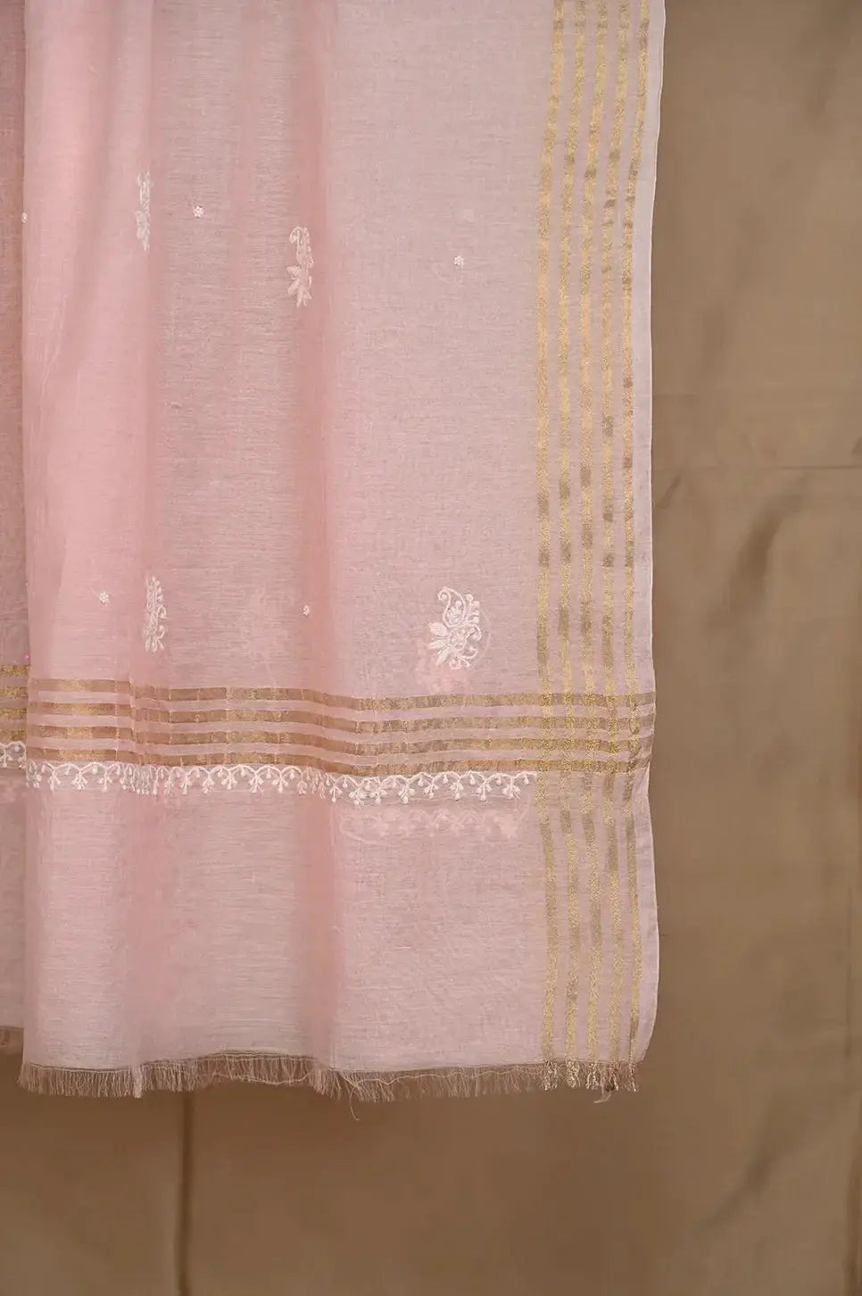 Mul Chanderi Anarkali - Baby Pink - ARIAA CHIKANKARI