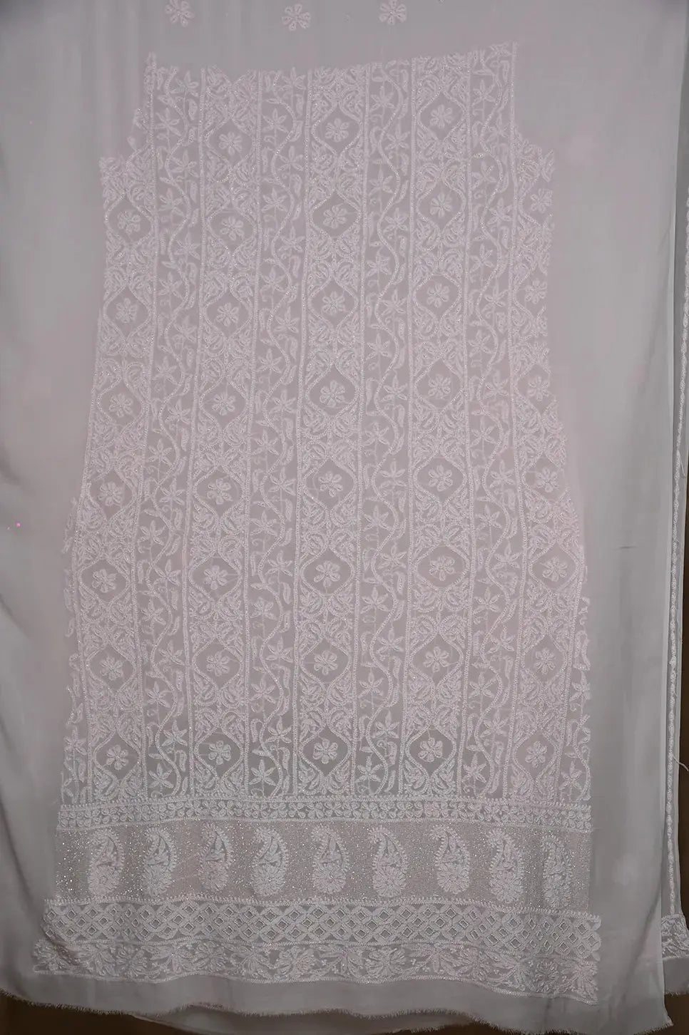 Viscose Length with Dupatta - Baby Pink - Lucknawi Chikankari