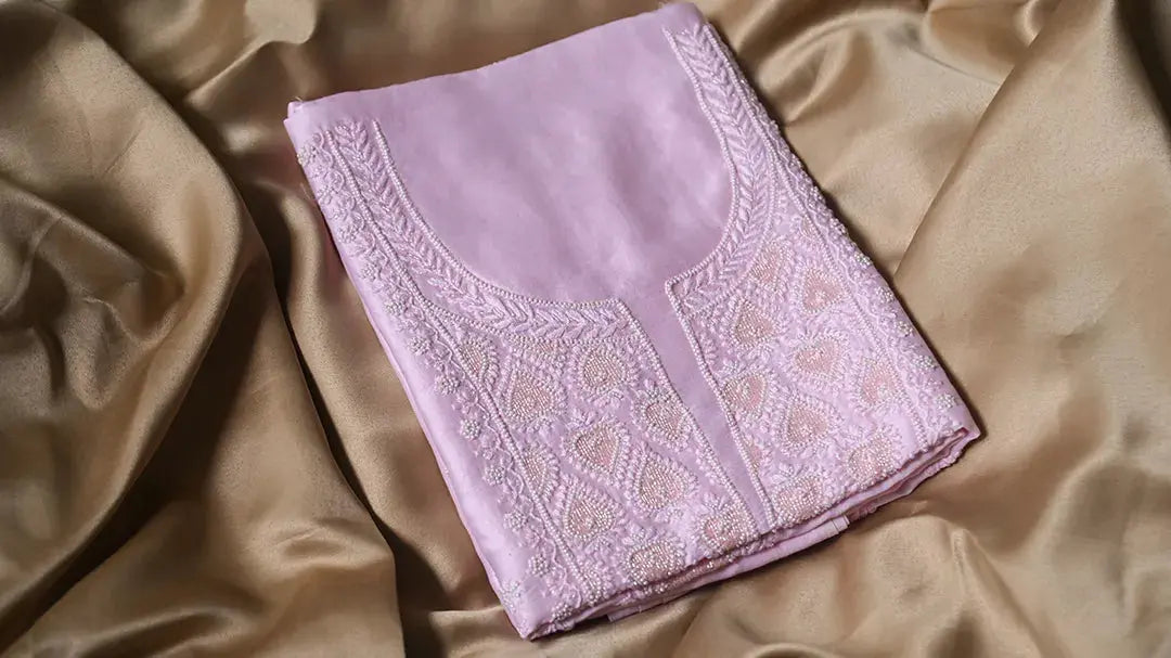 Purple Lucknowi Chikankari Saree Timeless Elegance with Viscose