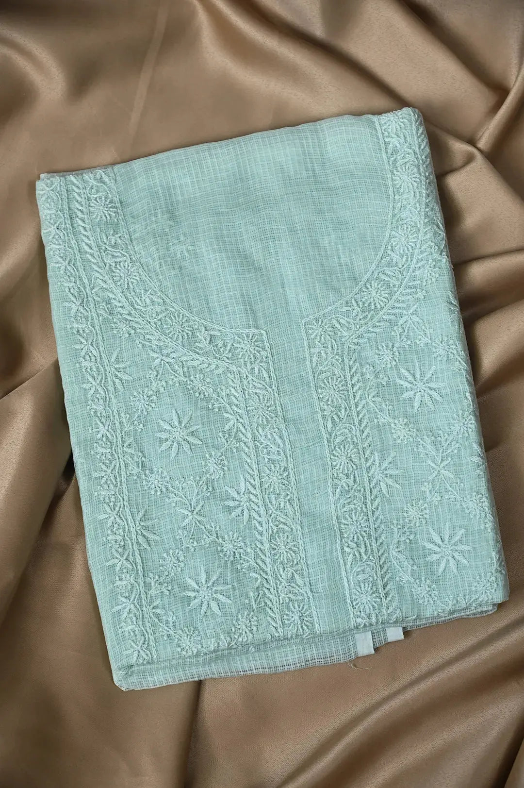 Kota Length with Dupatta - Green: Classic Chikan Traditional Beauty