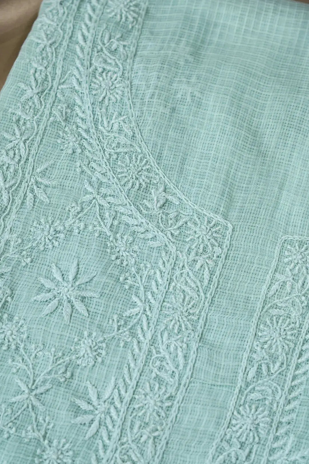 Kota Length with Dupatta - Green: Classic Chikan Traditional Beauty