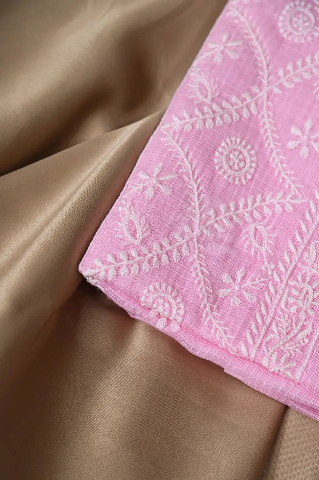 Kota Length with Dupatta - Pink: Authentic Chikankari Beauty