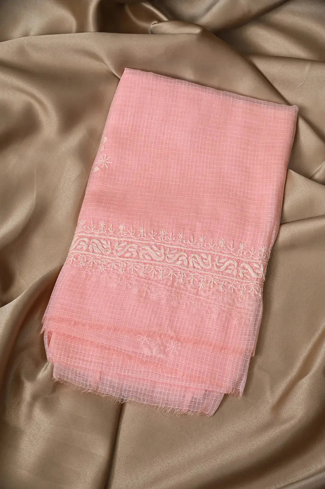 Kota Length with Dupatta - Peach: Luxurious Graceful Embroidery