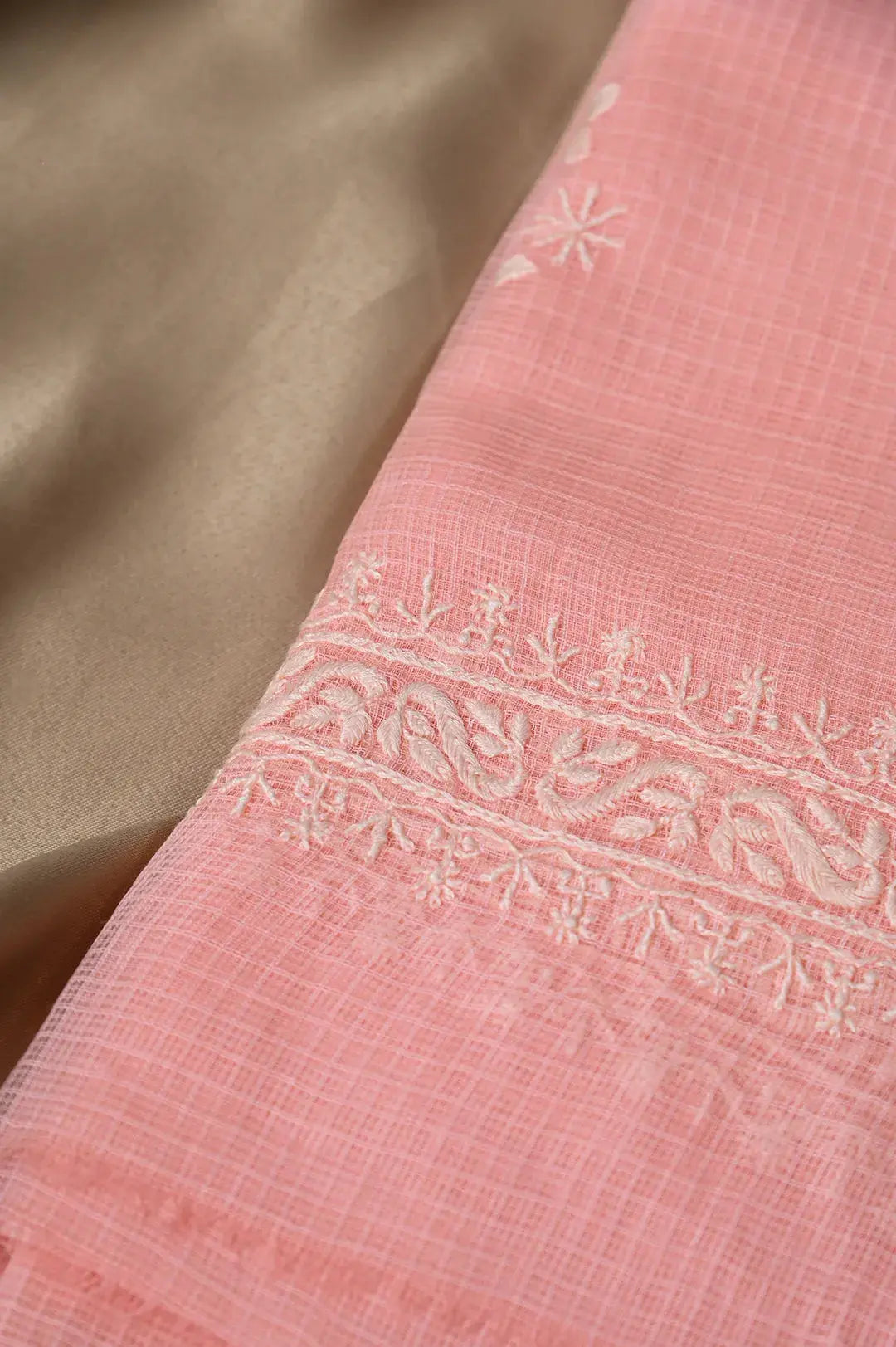 Kota Length with Dupatta - Peach: Luxurious Graceful Embroidery