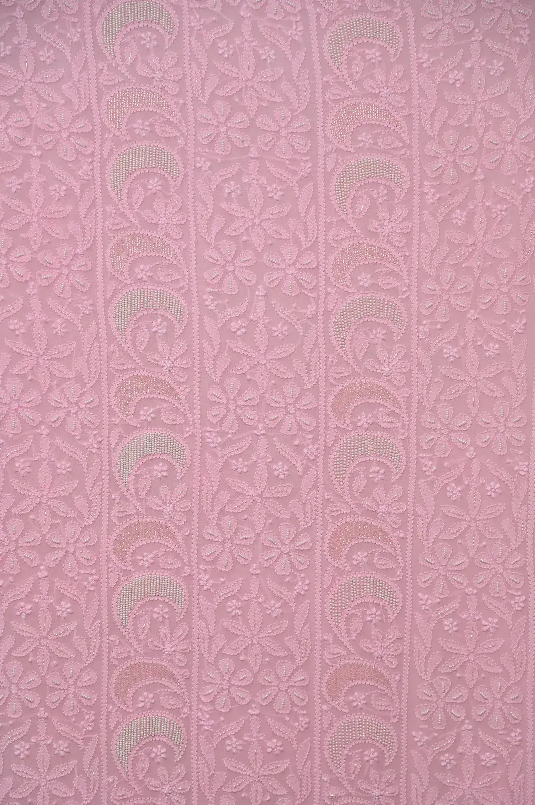 Viscose Length with Dupatta - Bubblegum Pink - Lucknawi Chikankari