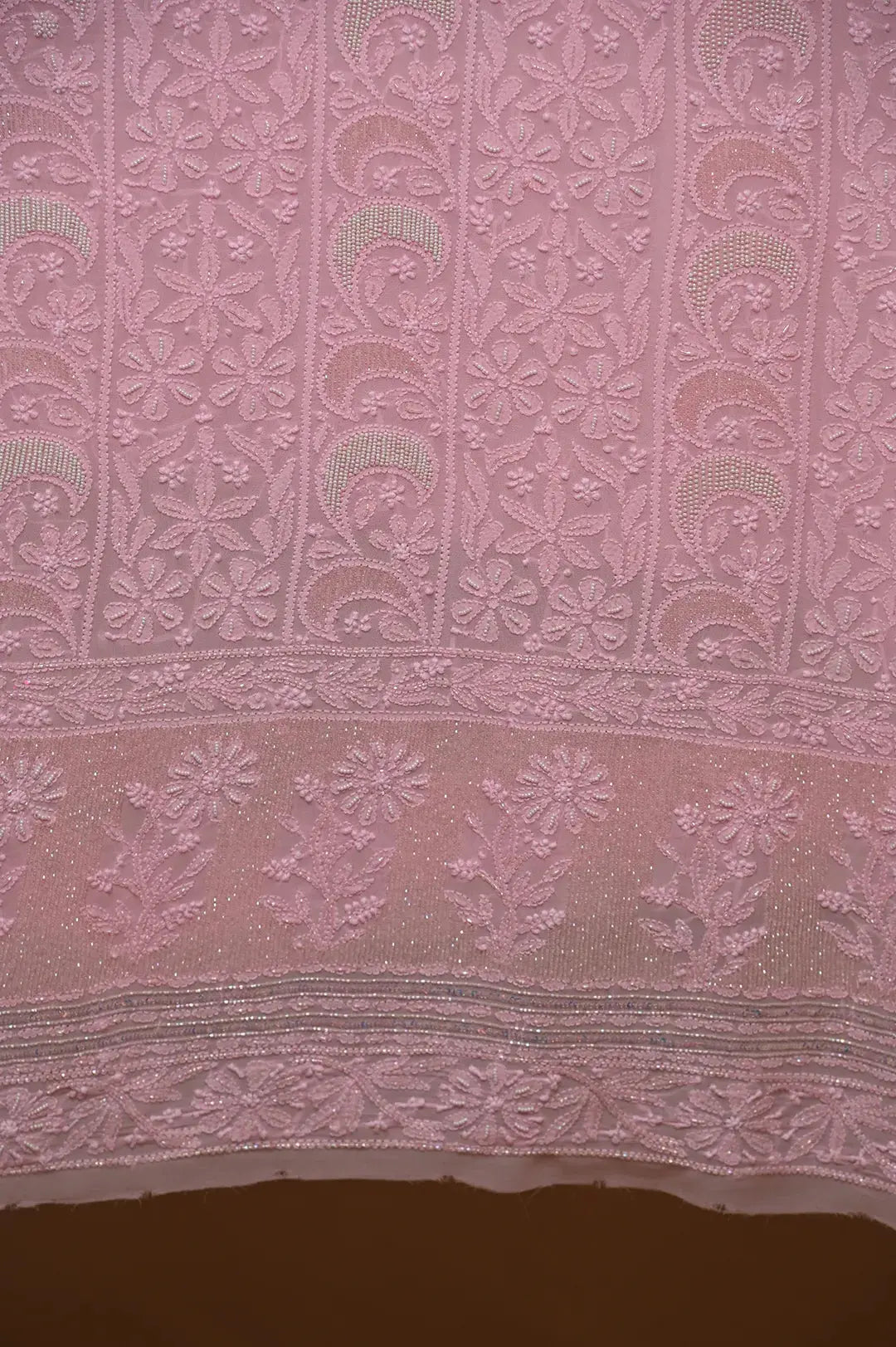 Viscose Length with Dupatta - Bubblegum Pink - Lucknawi Chikankari