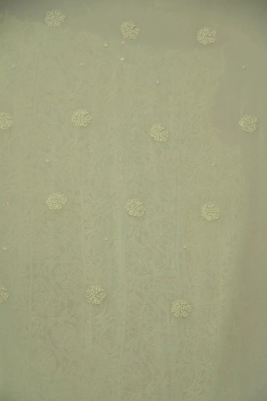 Viscose Length with Dupatta - Sheen Green - Lucknawi Chikankari