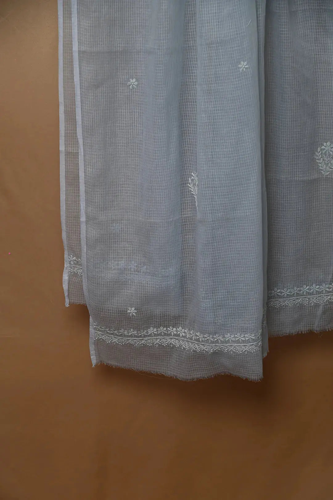 Kota Length with Dupatta - Grey: Elegant Lucknawi Traditional Chikankari Style