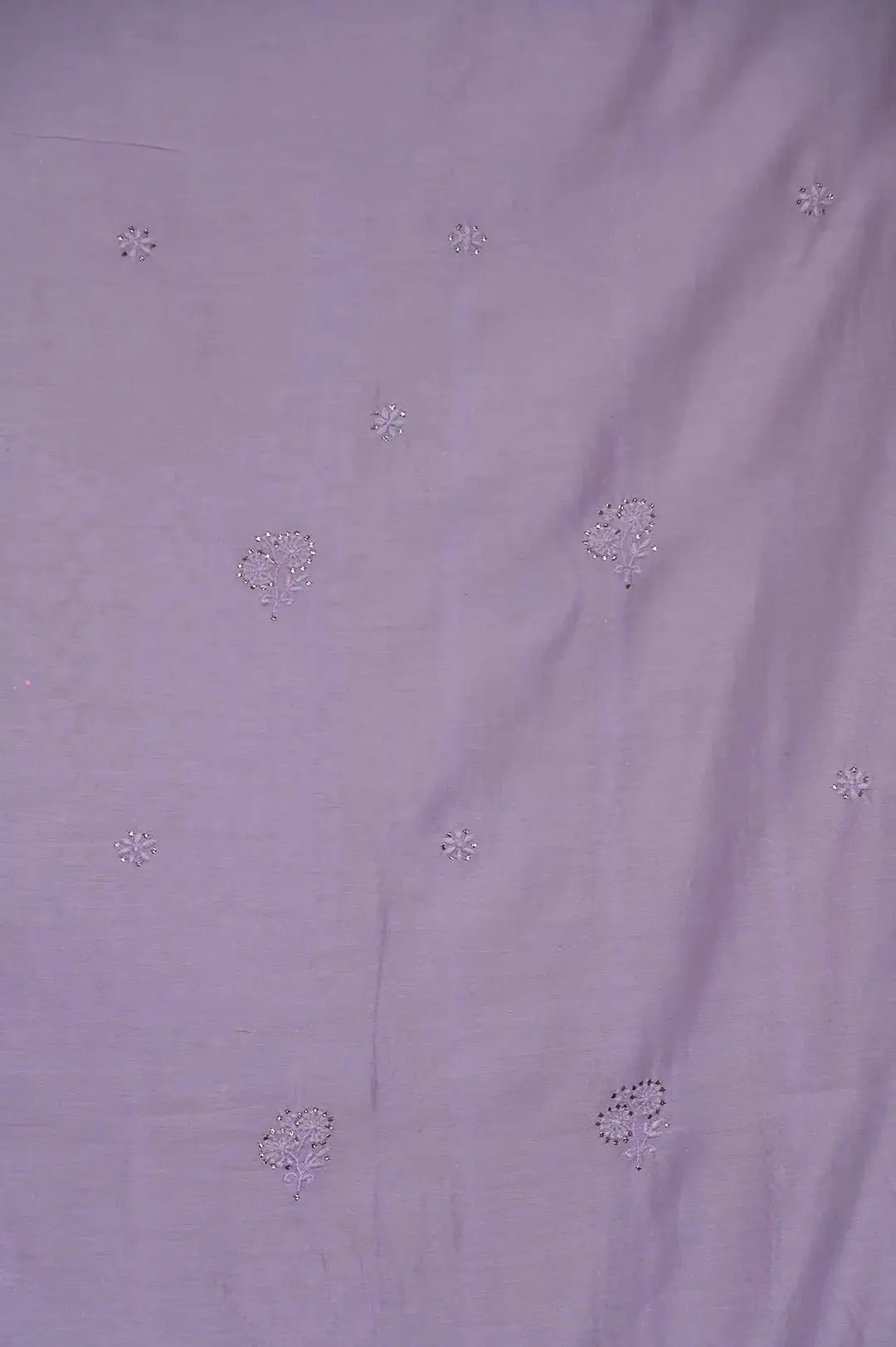 Chanderi Length Mukaish with Dupatta - Lilac: Lucknawi Chikankari Artistry on Traditional Chanderi Kurti - Handcrafted Heritage