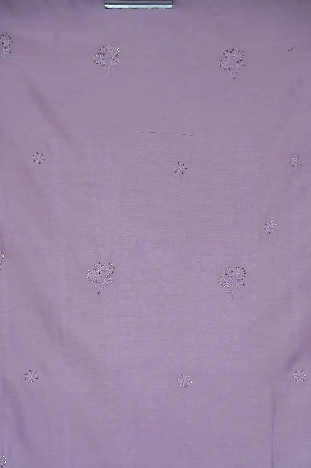 Chanderi Length Mukaish with Dupatta - Lilac: Lucknawi Chikankari Artistry on Traditional Chanderi Kurti - Handcrafted Heritage