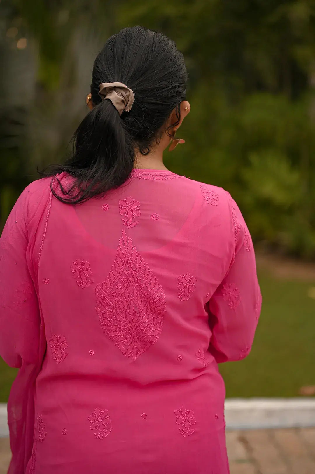 Viscose Plazzo Set - Hot Pink: Stylish and Vibrant Chikankari Attire