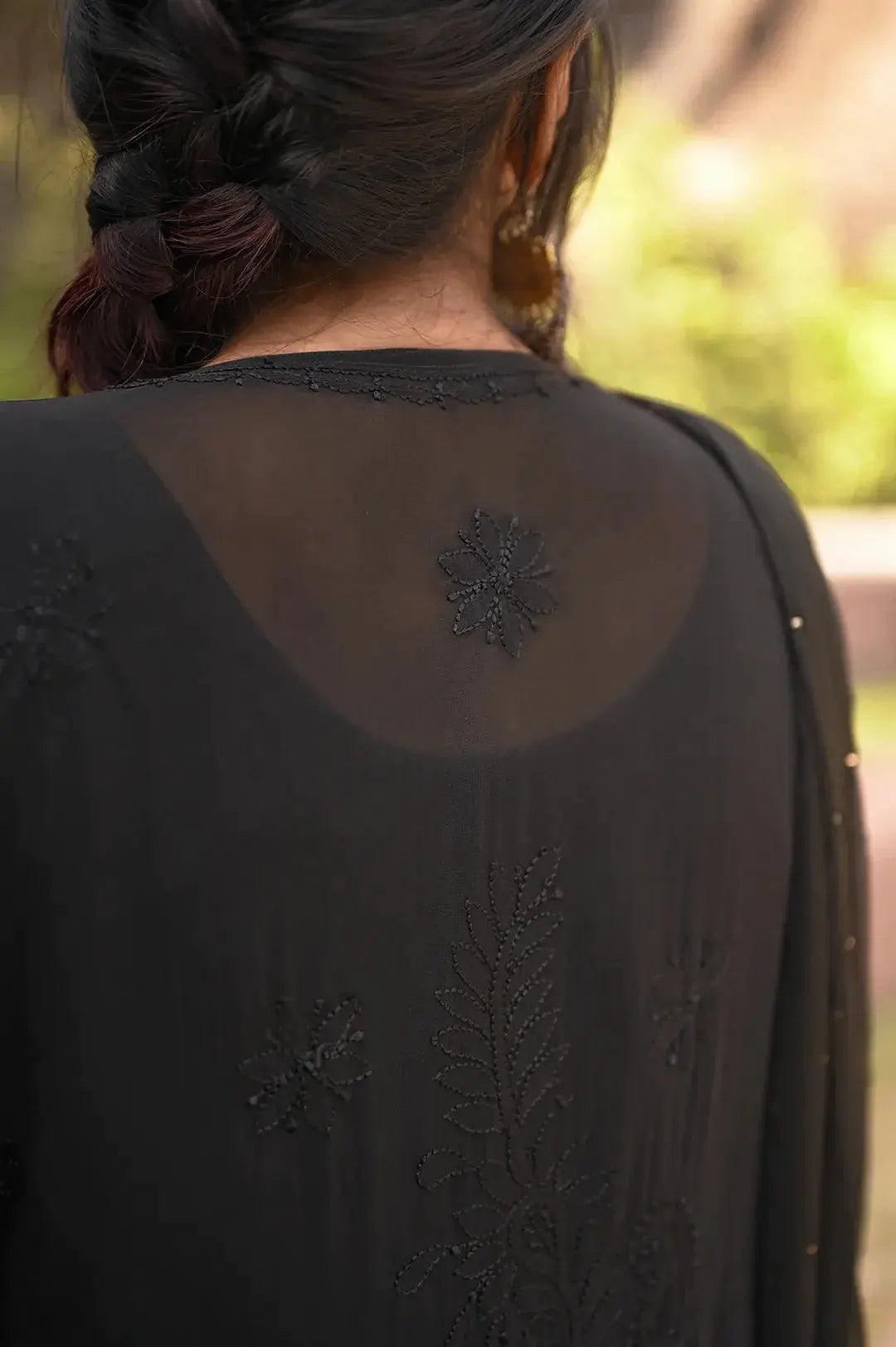 Viscose Plazzo Set - Black: Classic and Versatile Chikankari Ensemble