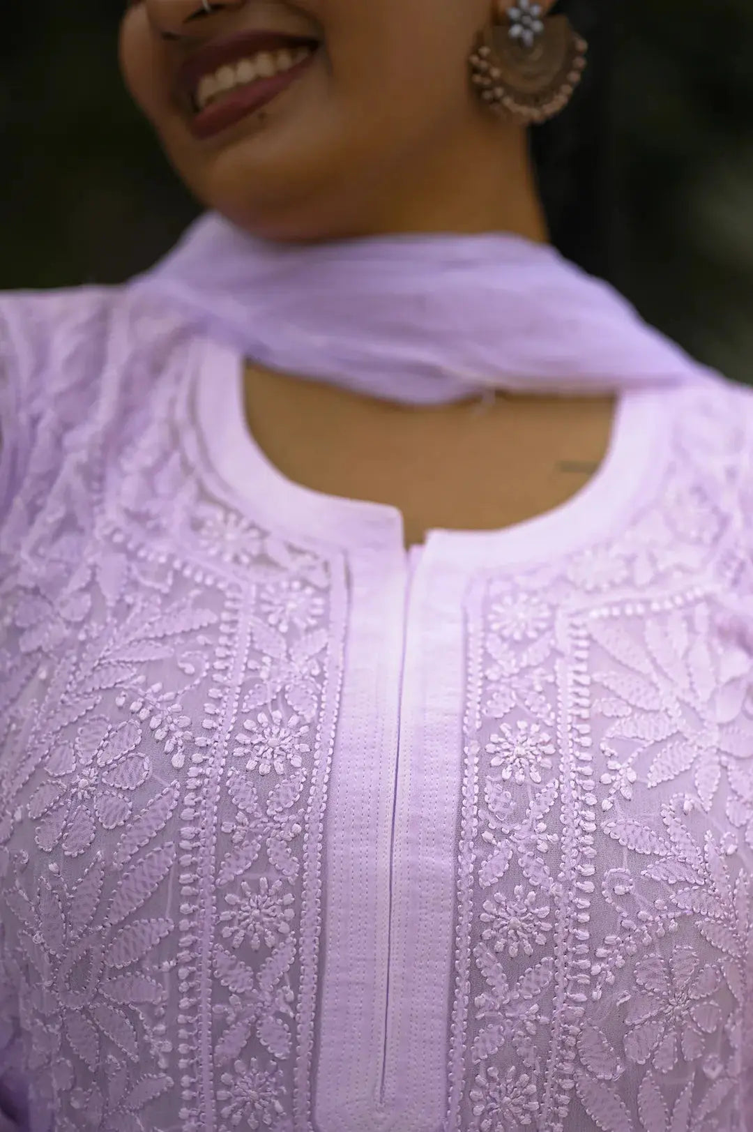 Viscose Plazzo Set - Lilac: Elegant and Sophisticated Chikankari Ensemble