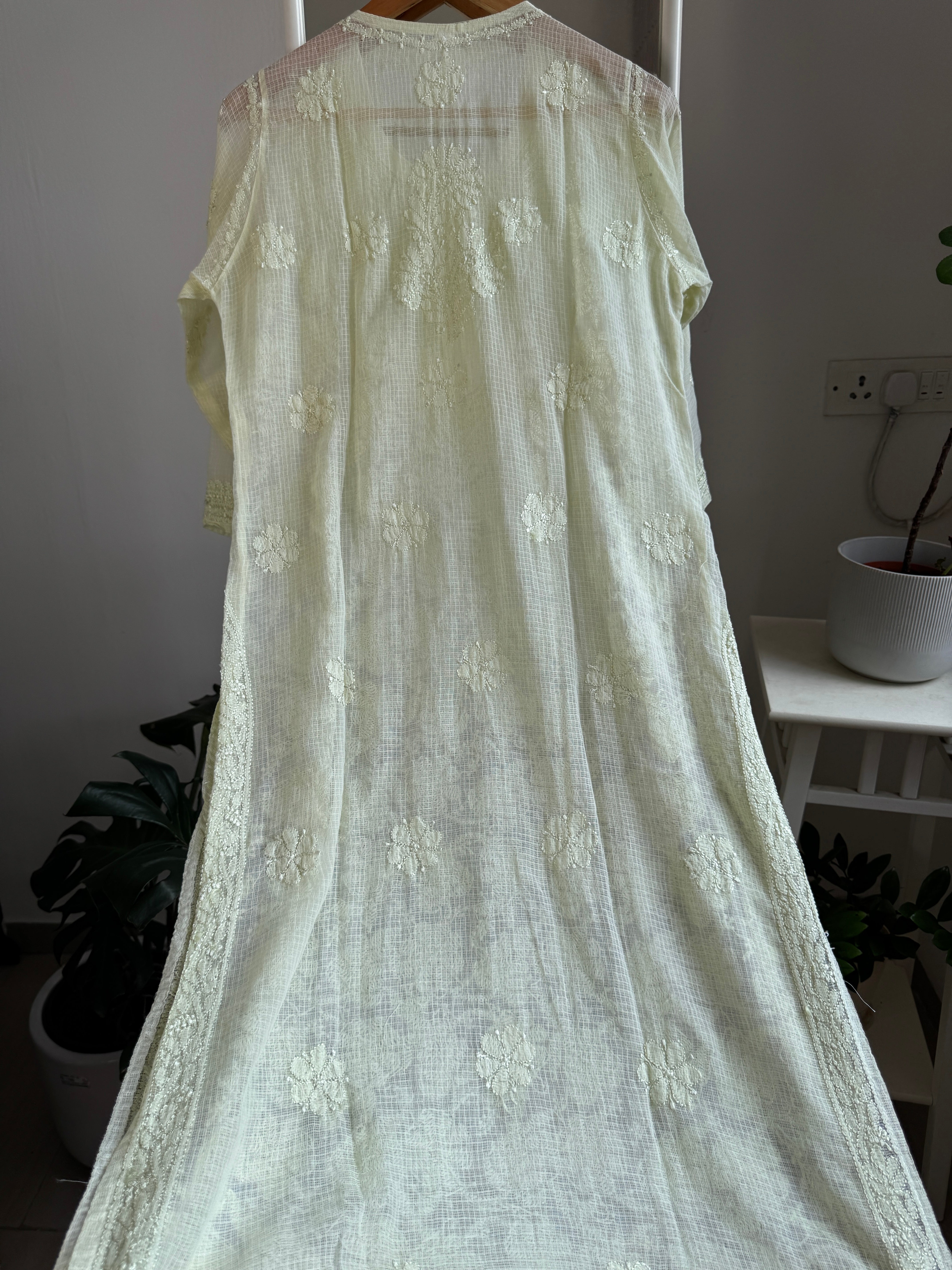 Kota Soft Cotton Chikankari Kurti - Lemon Yellow - CHAND Collection ARIAA CHIKANKARI 