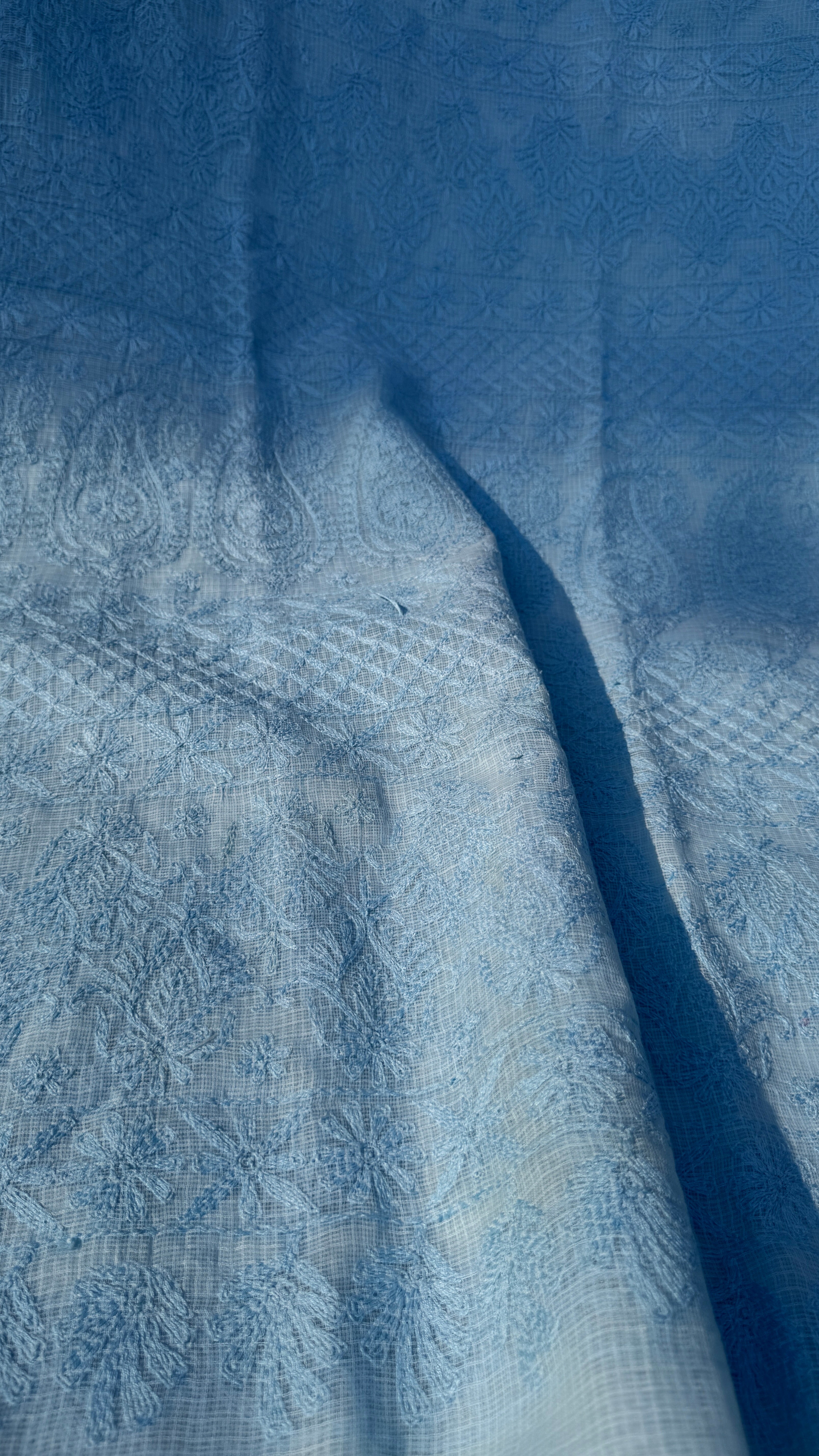 Kota Chikankari saree in Blue