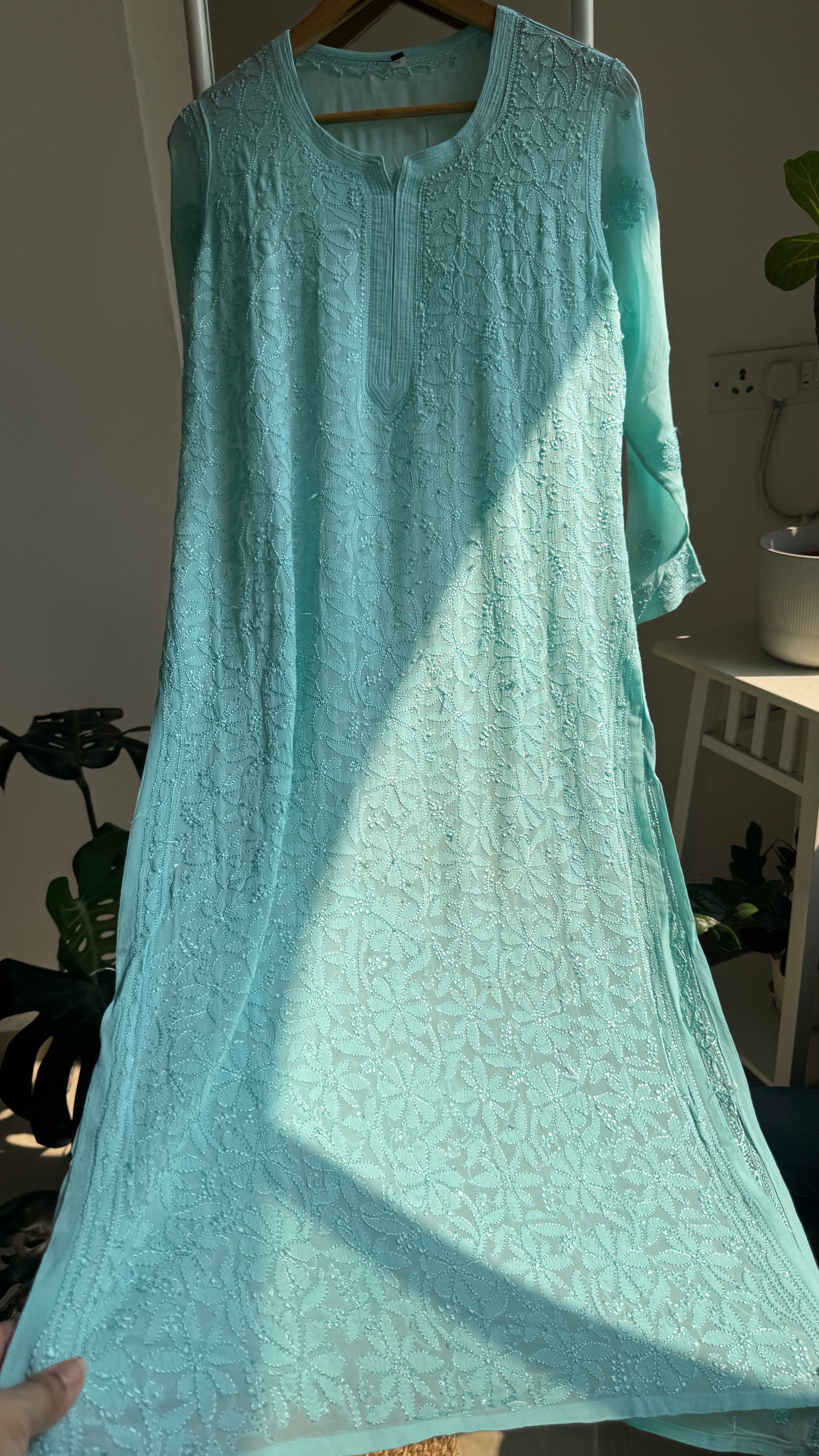 Viscose Kurti - Cyan Blue