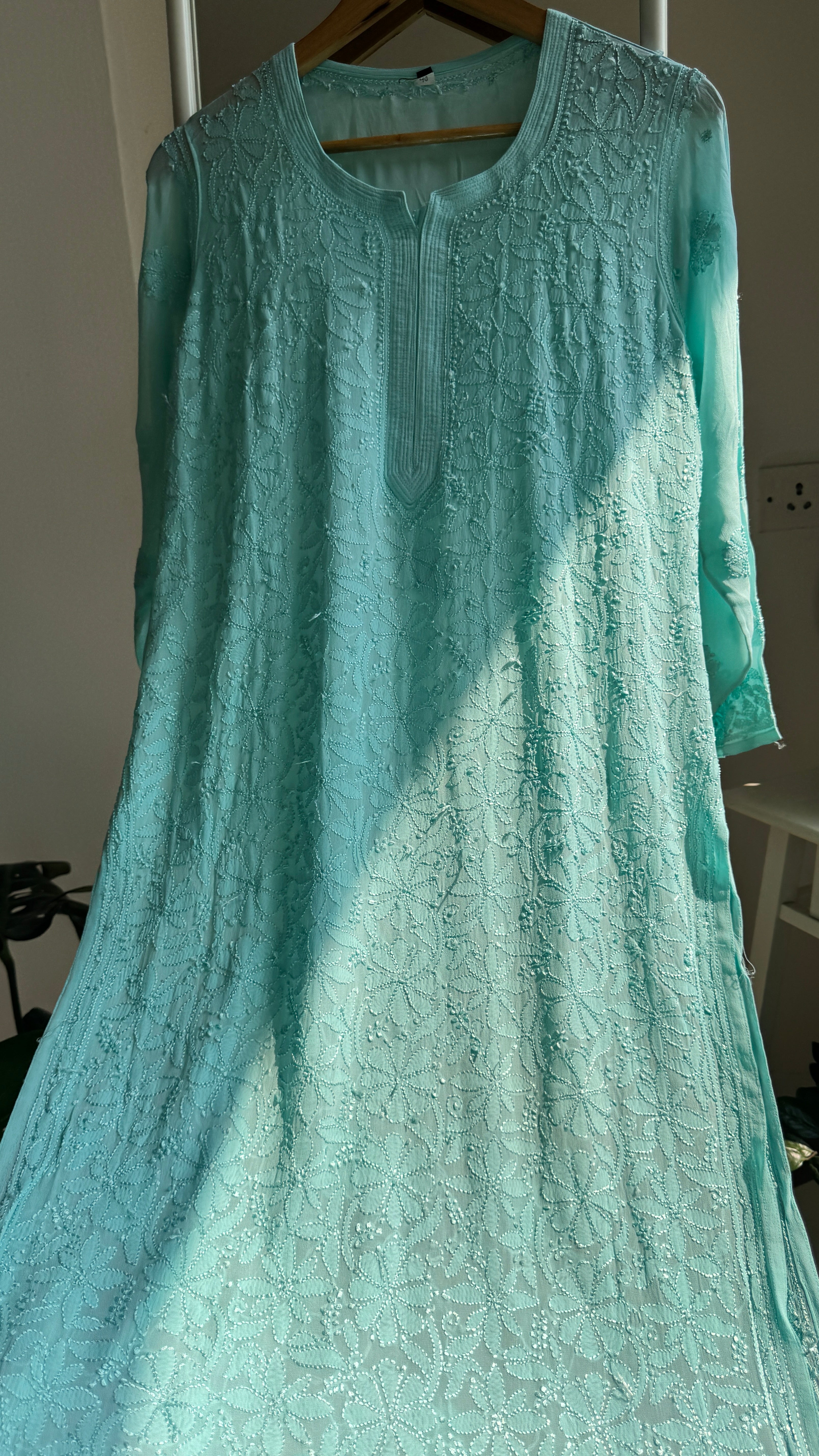 Viscose Kurti - Cyan Blue