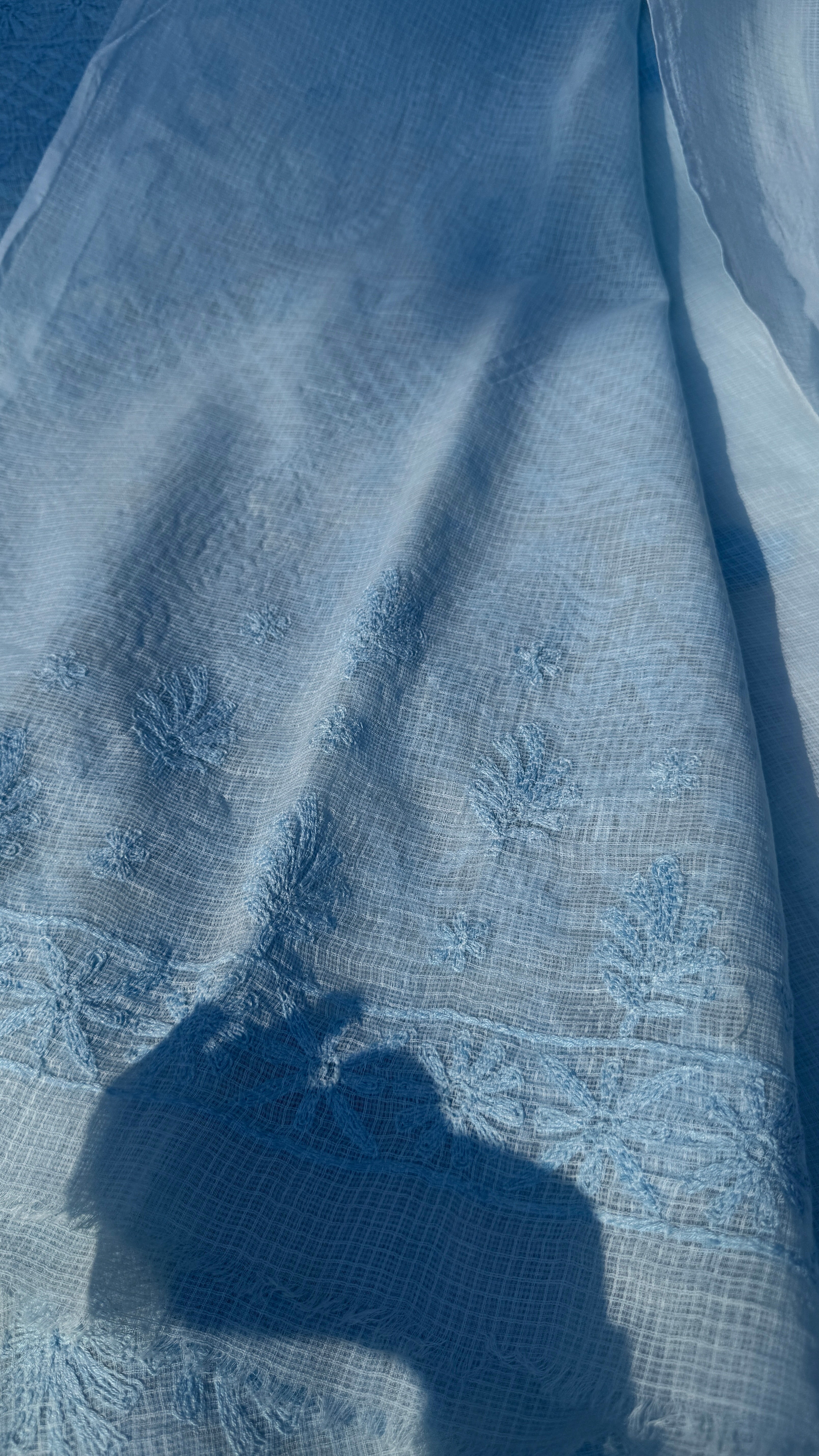 Kota Chikankari saree in Blue