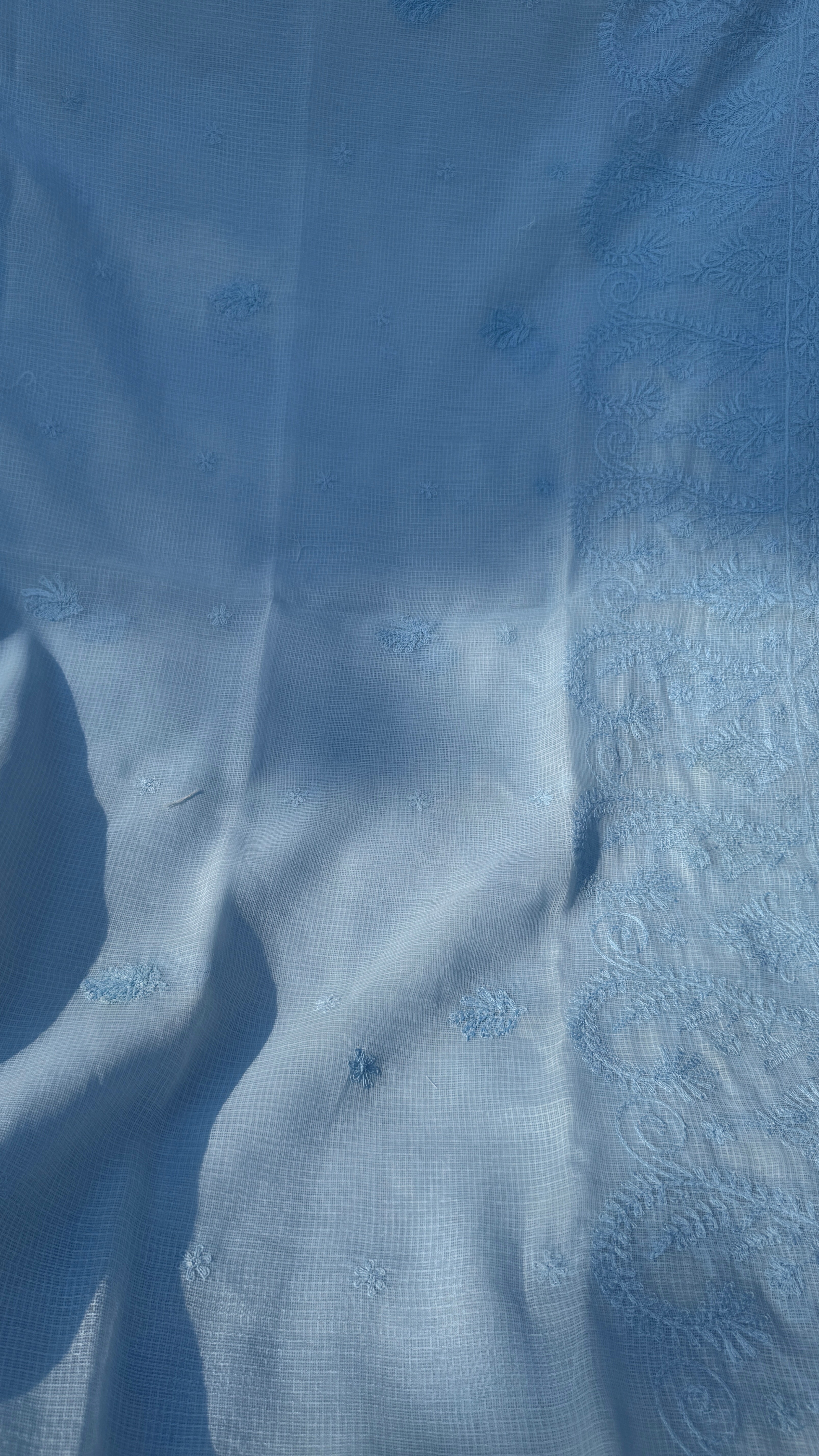 Kota Chikankari saree in Blue