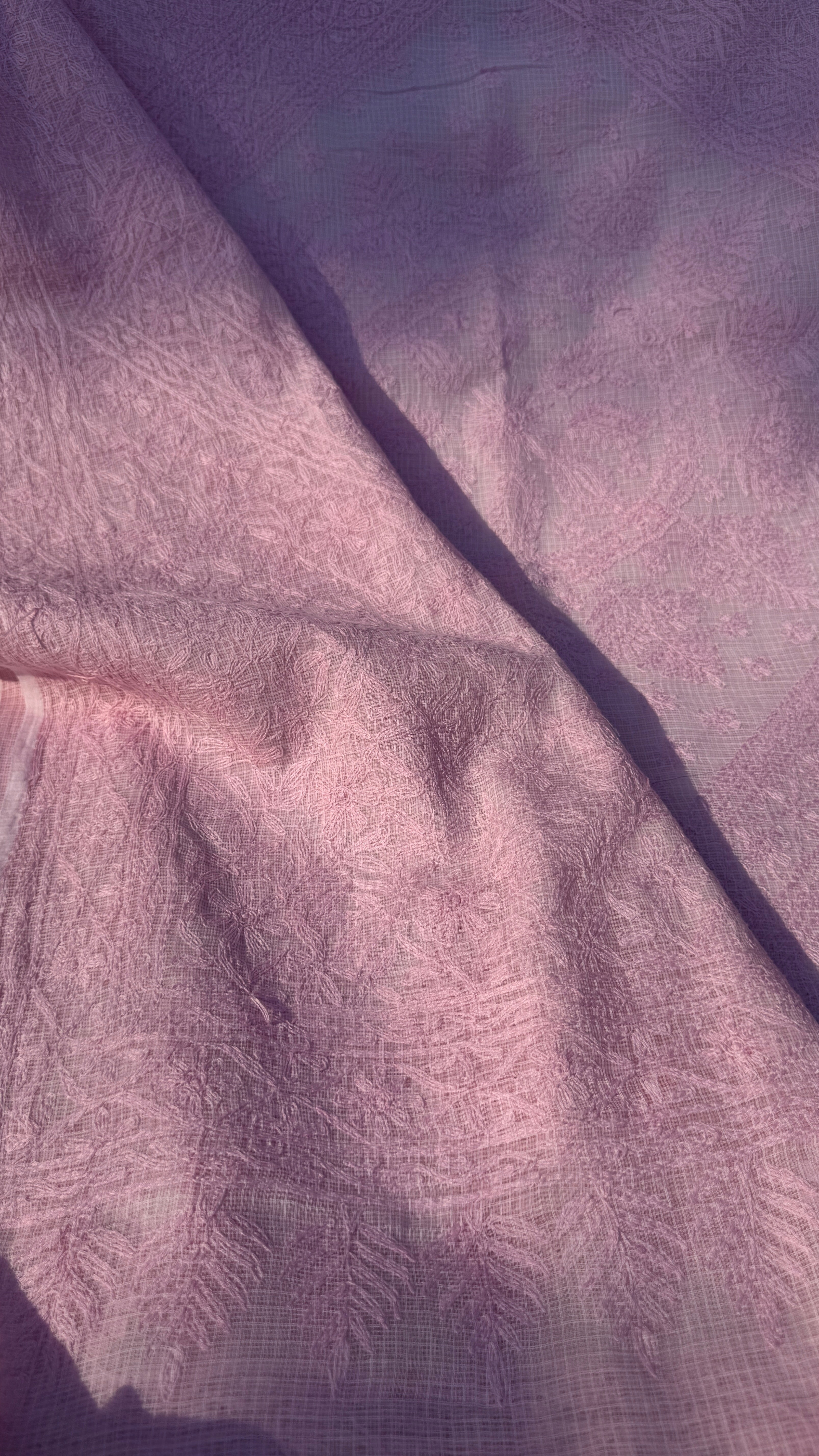 Kota Chikankari saree in Pink