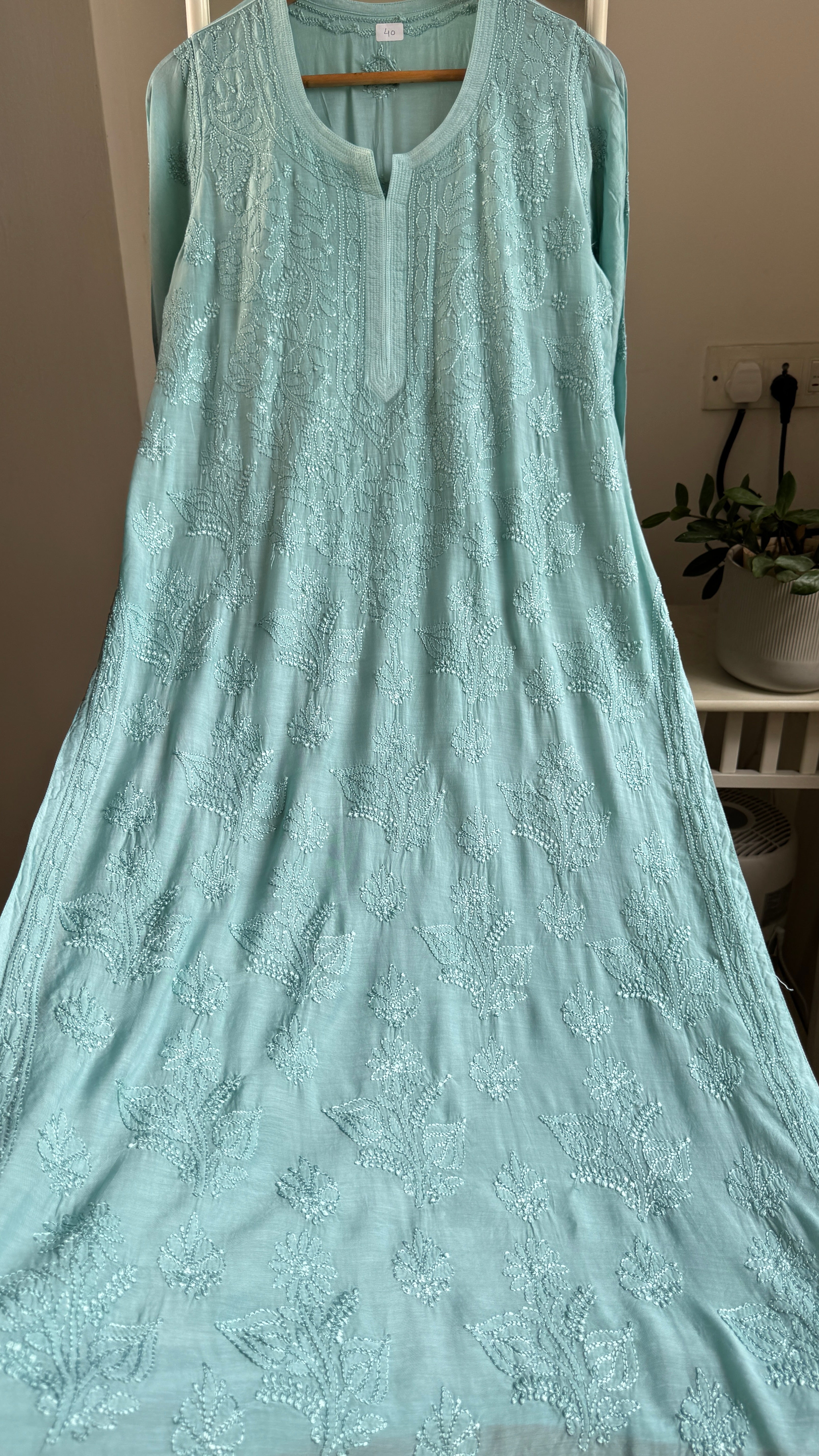 Muslin Chikankari Kurti - Tiffany - BERRY Collection