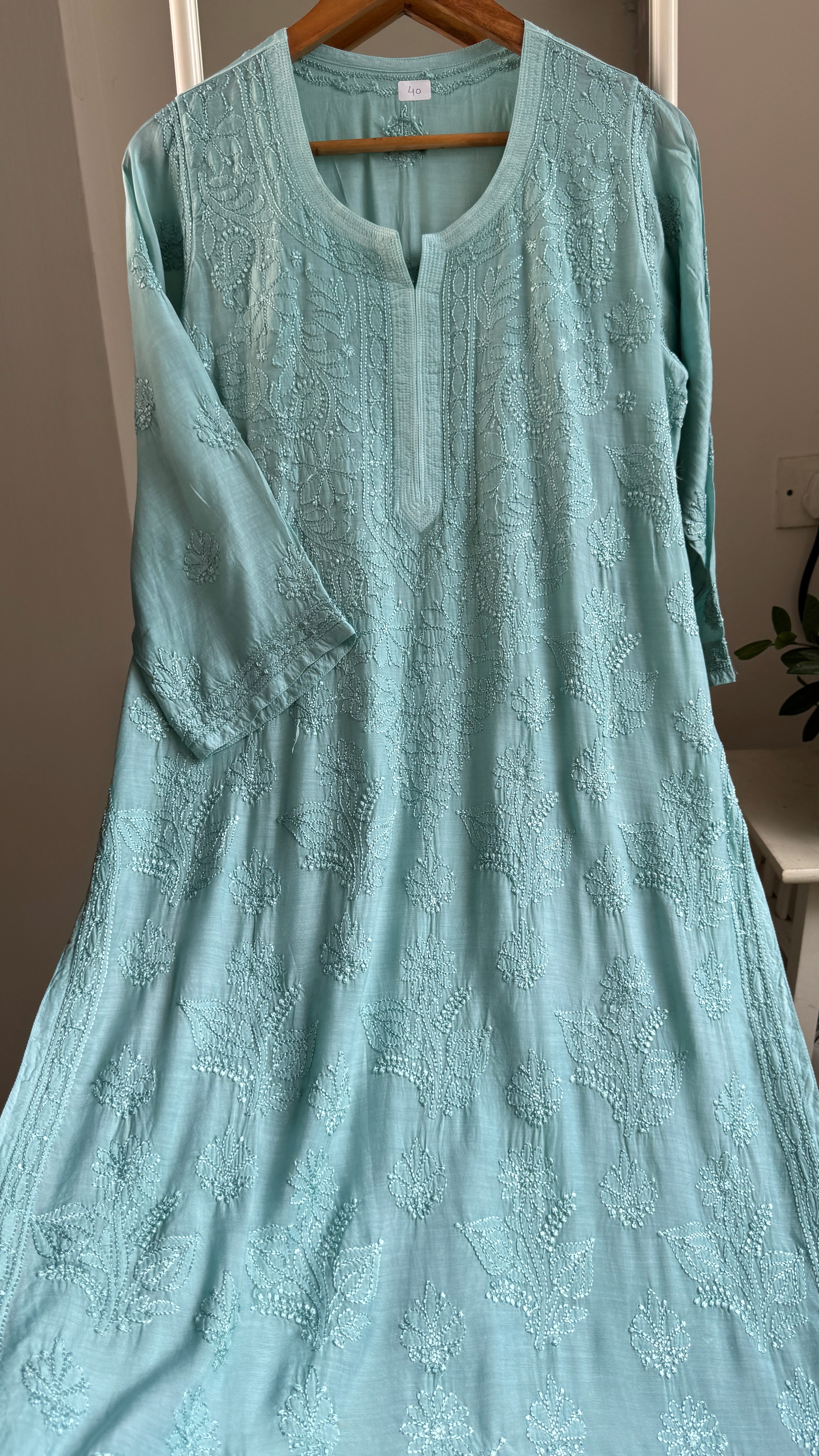 Muslin Chikankari Kurti - Tiffany - BERRY Collection