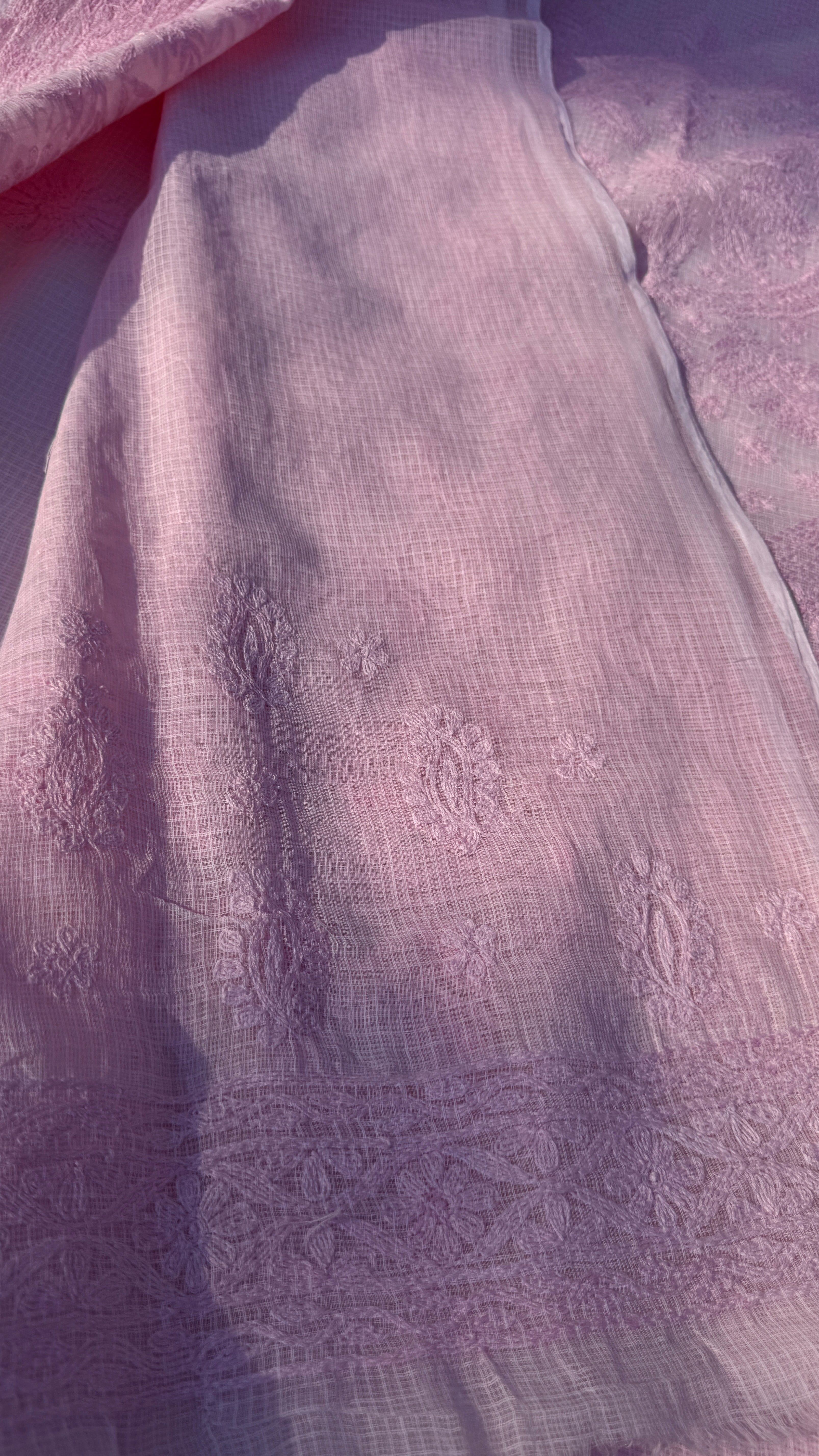 Kota Chikankari saree in Pink
